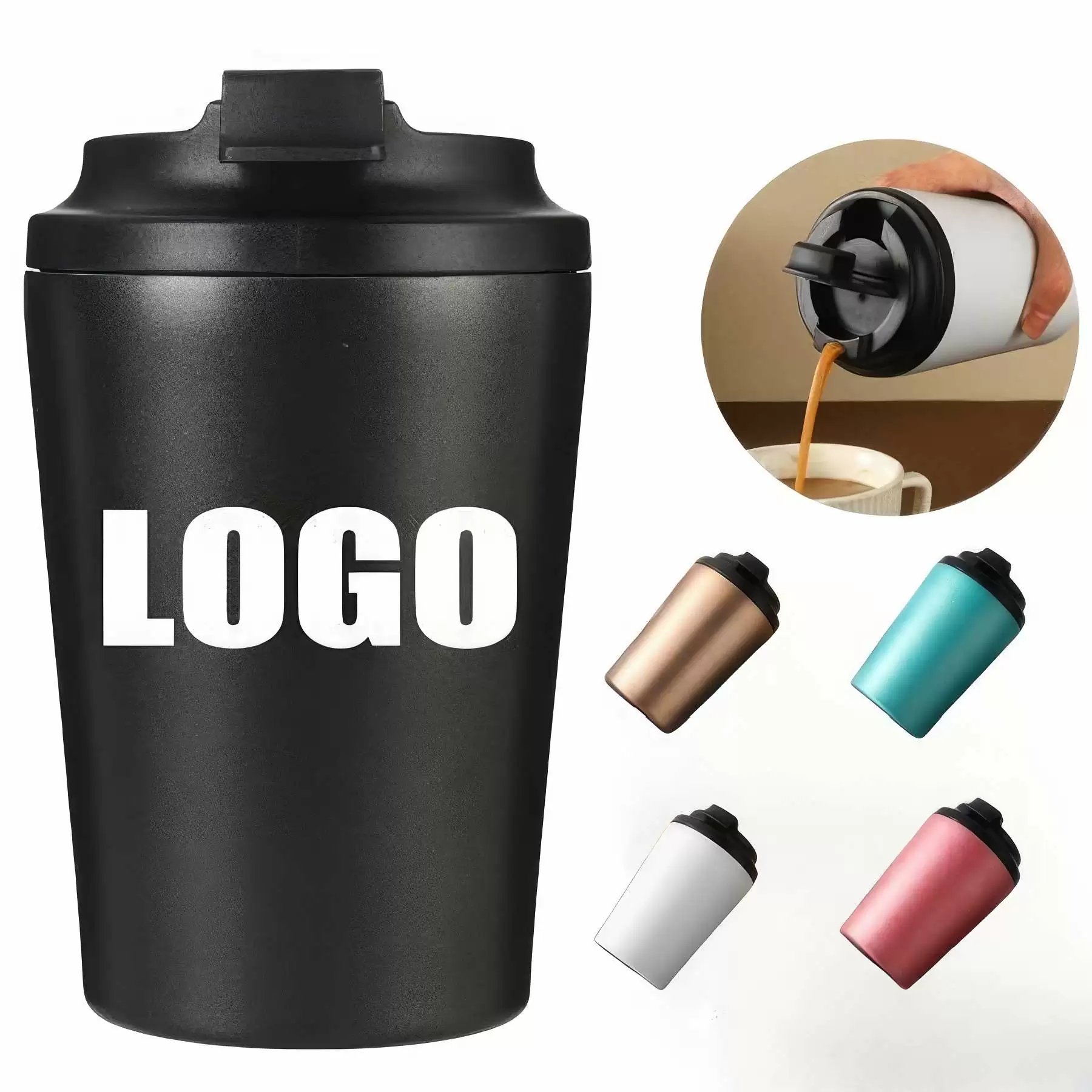 12.8oz Stainless Steel Thermal Coffee Mug & Gift Cup