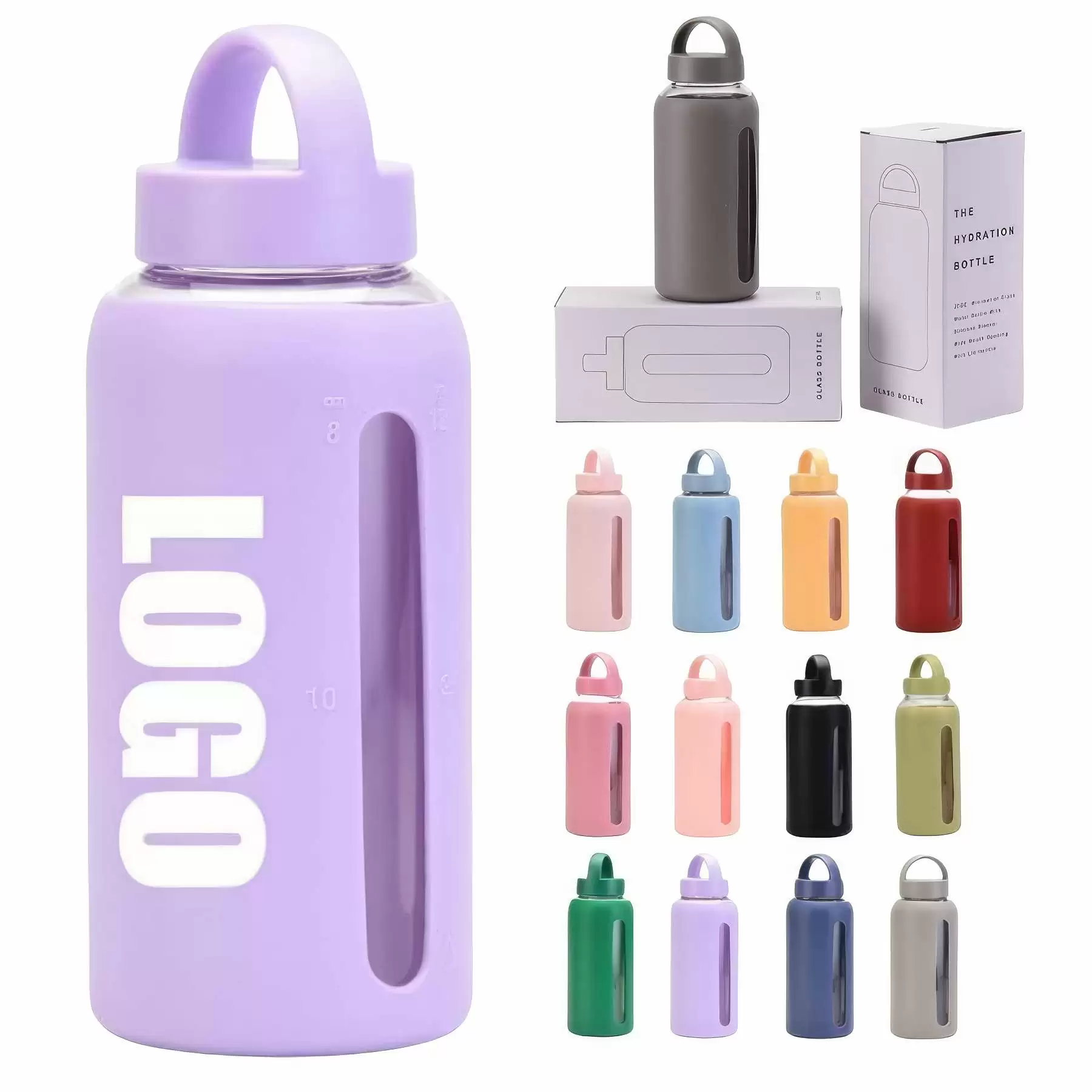 27 oz. Large Outdoor Glass Bottle with Silicone Sleeve