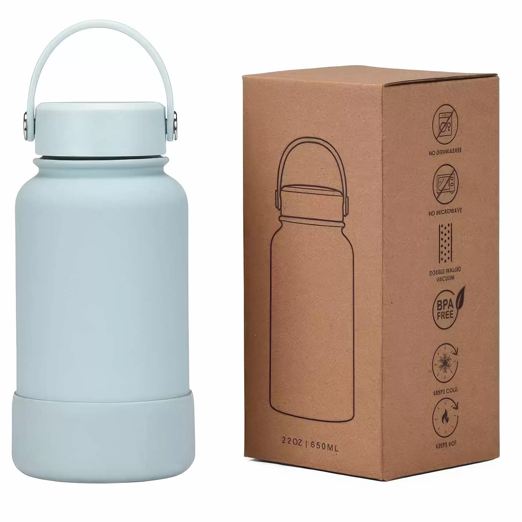 22oz Large Stainless Steel Outdoor Sports Thermal Bottle - Image 2