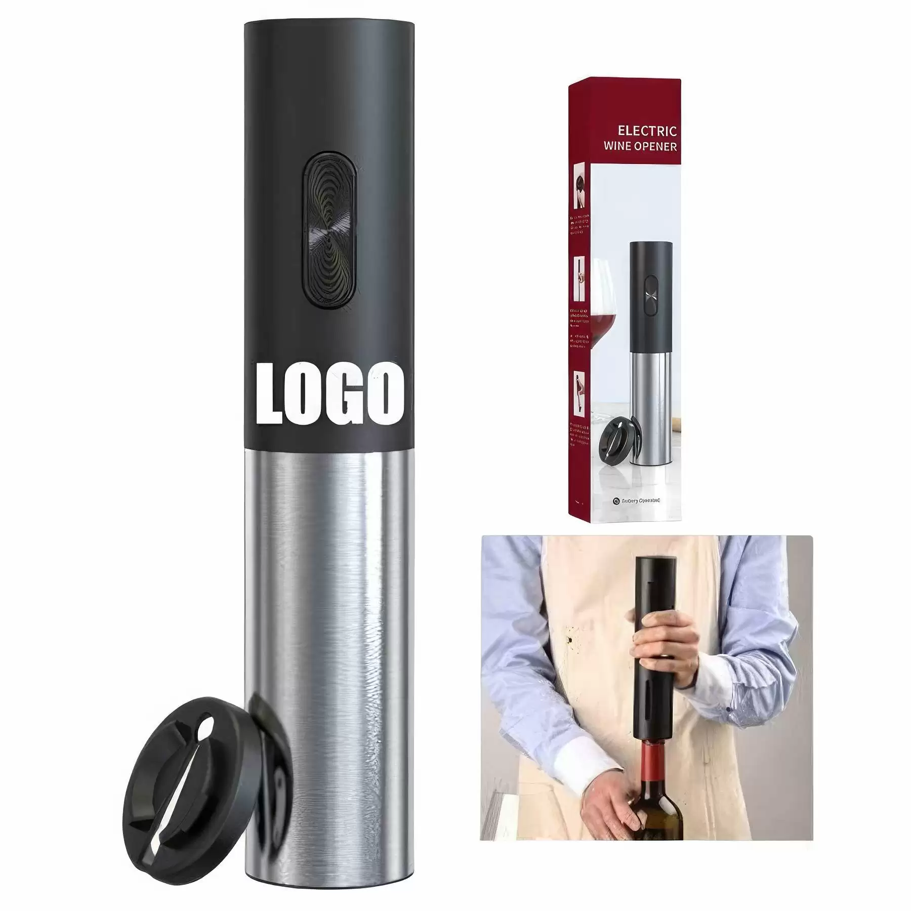 Electric Automatic Wine Bottle Opener with Foil Cutter