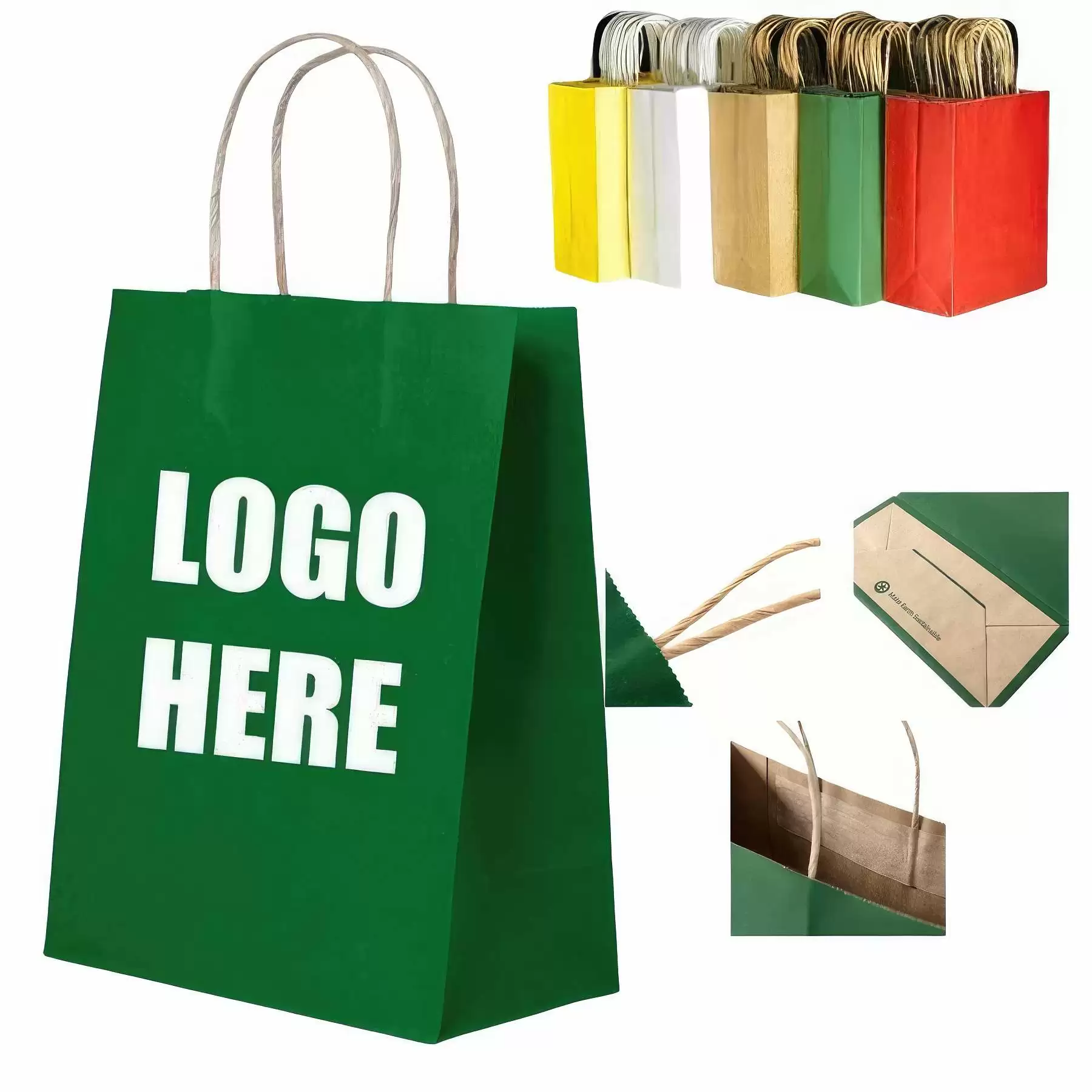 Custom Kraft Paper Packaging Gift Take-Out Bag