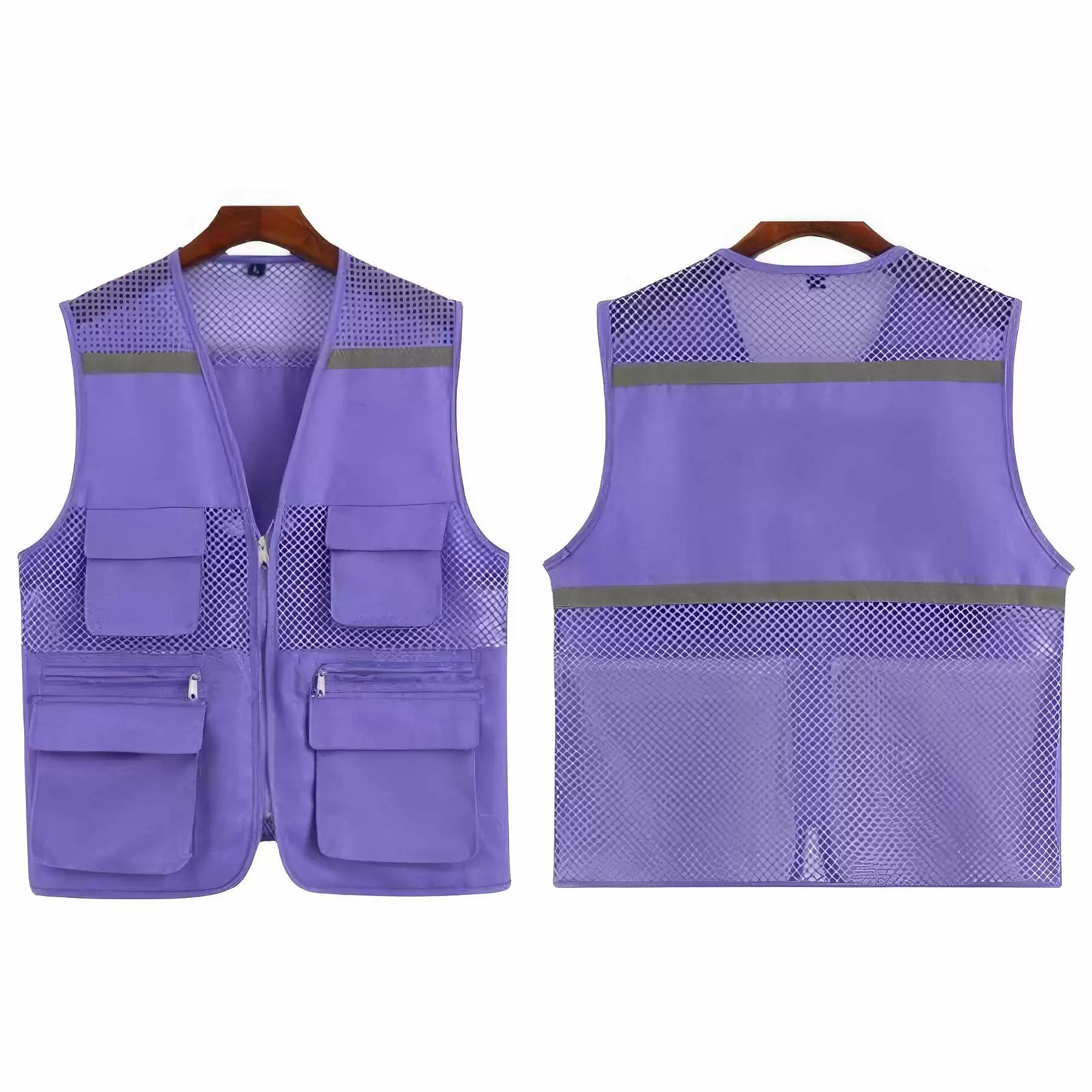 Emergency Security Summer Volunteer Reflective Strip Vest - Image 2