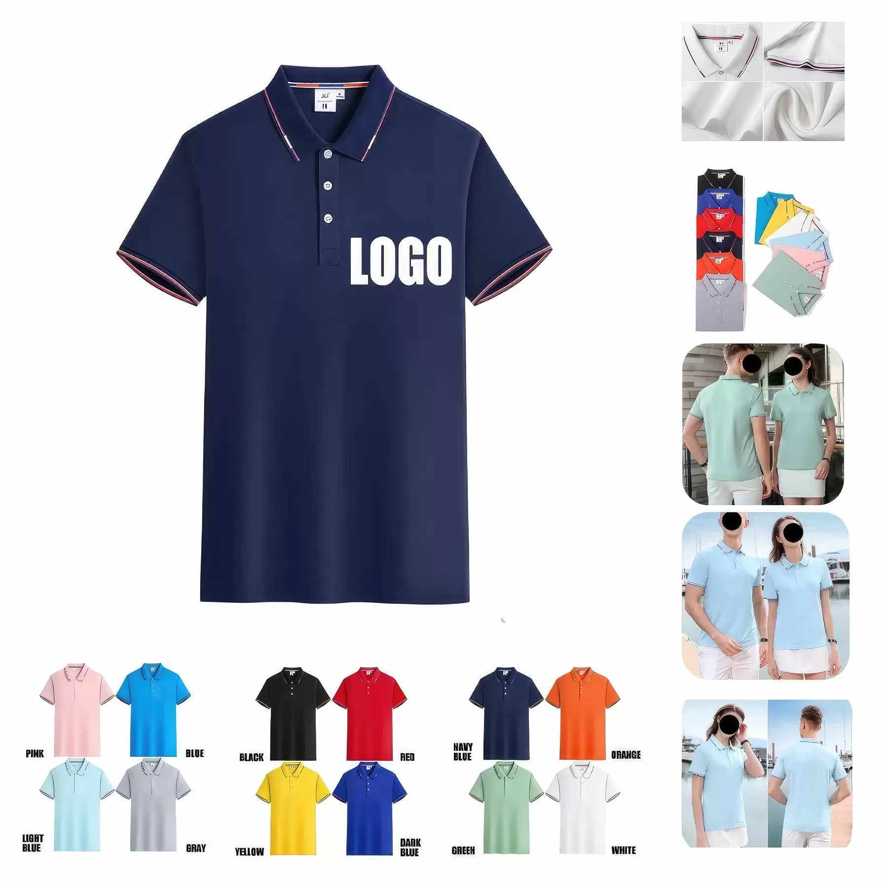Custom Cotton Sports Polo T-Shirt Promotional Golf Uniform