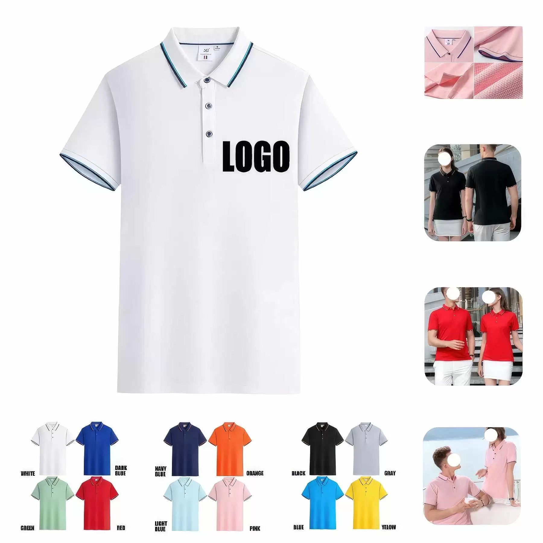 Custom Cotton Sports Polo T-Shirt Promotional Golf Uniform
