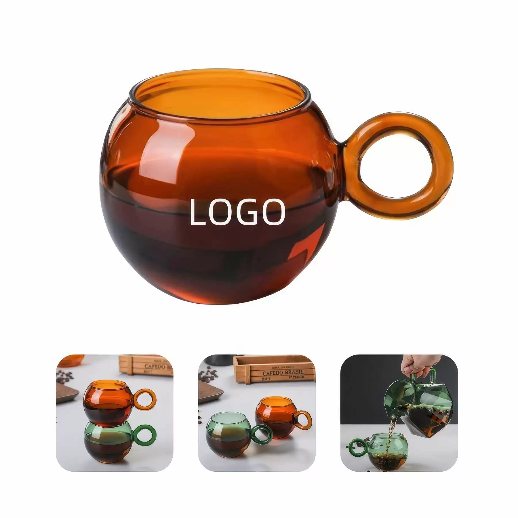 Custom 7.7 OZ. Glass Tea Coffee Mug & Office Drink Gift Cup