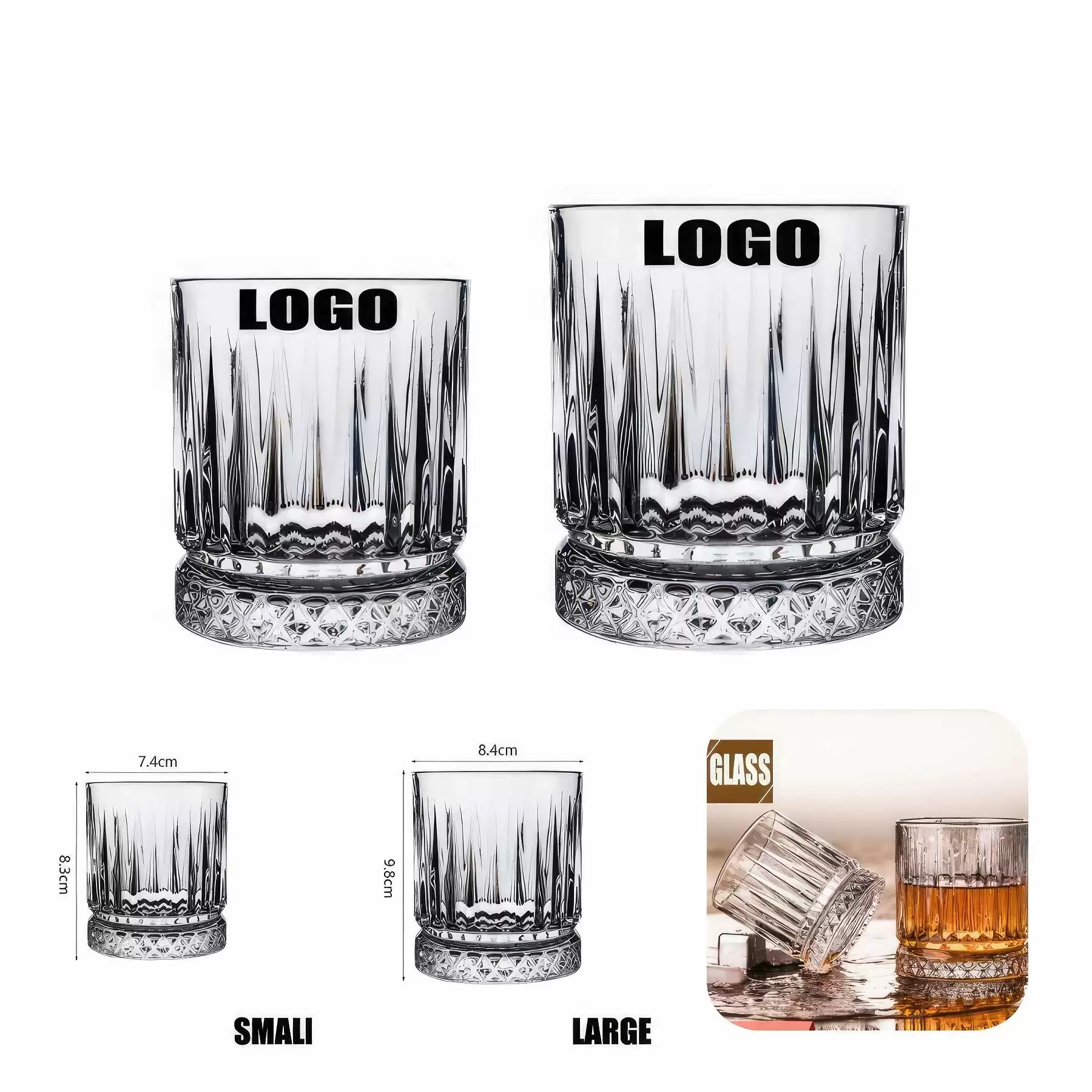 7/11.8 oz Glass Tea Coffee Mug & Office Drink Gift Cup : 7 oz