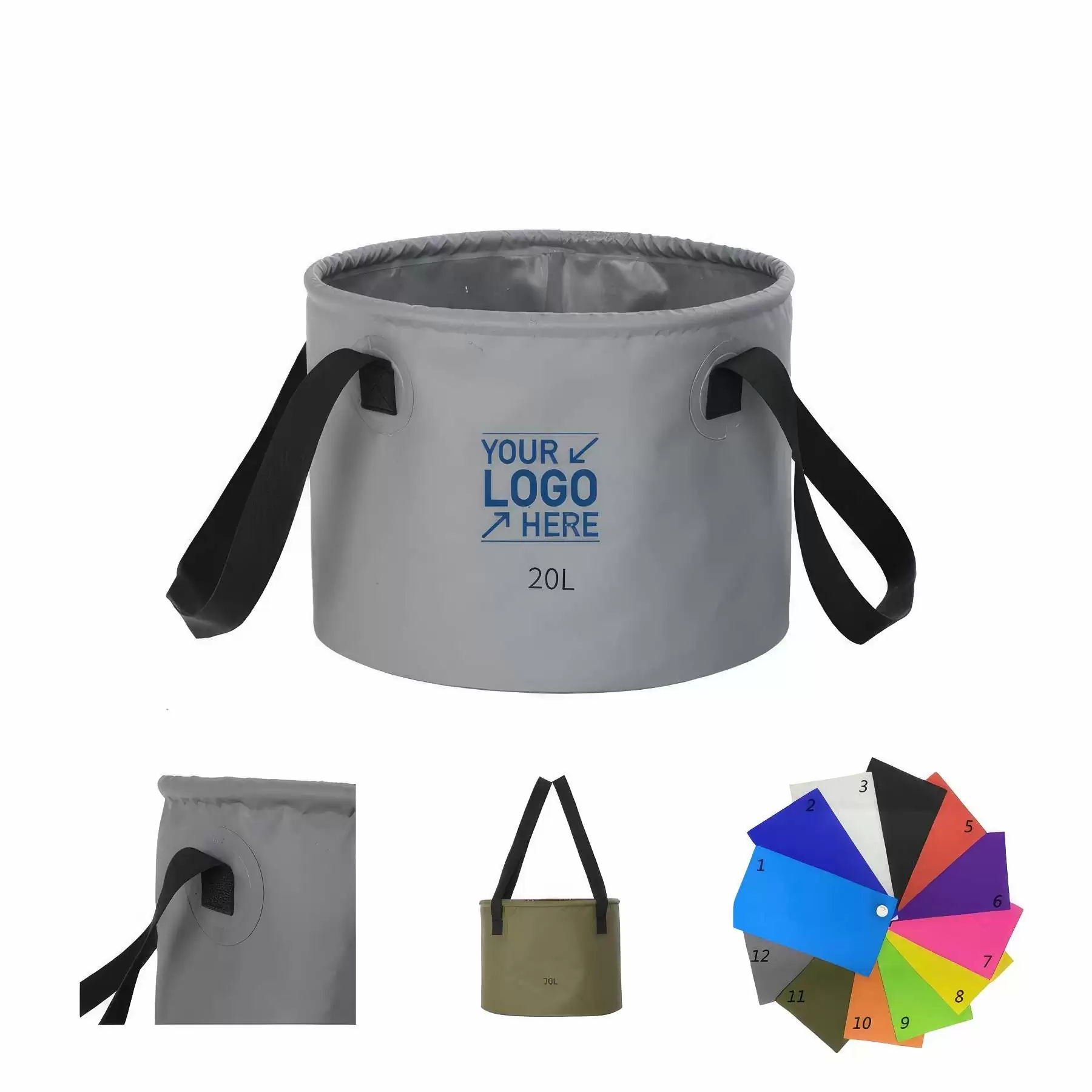 5 Gallon (20L) Fishing Folding Bucket with Handle