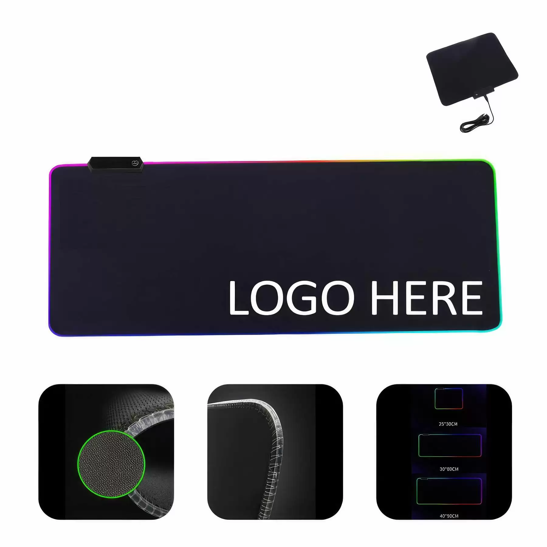 Extended Gaming Mousepad with RGB Lighting
