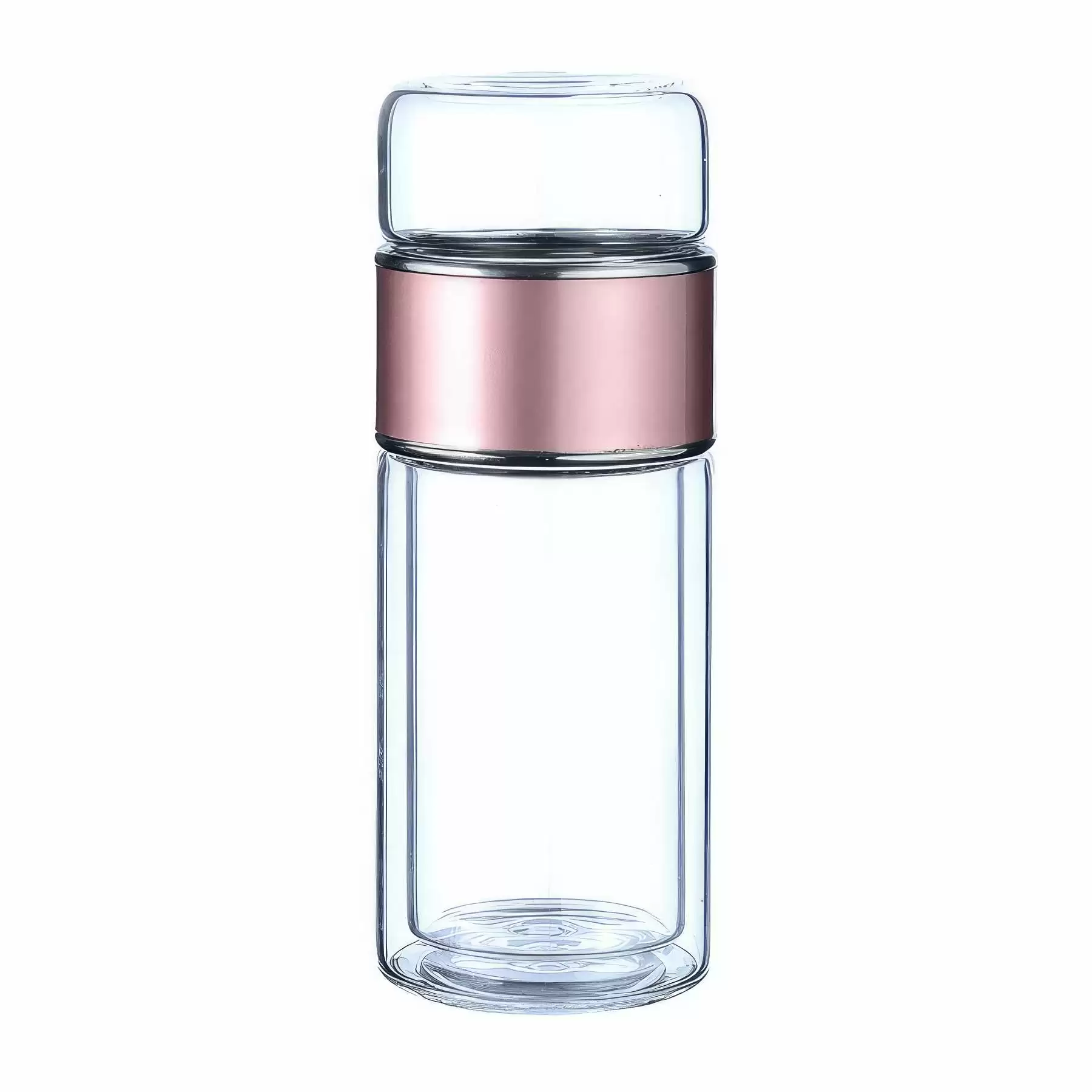Double Wall Glass Water Bottle With Tea Infuser - Image 2