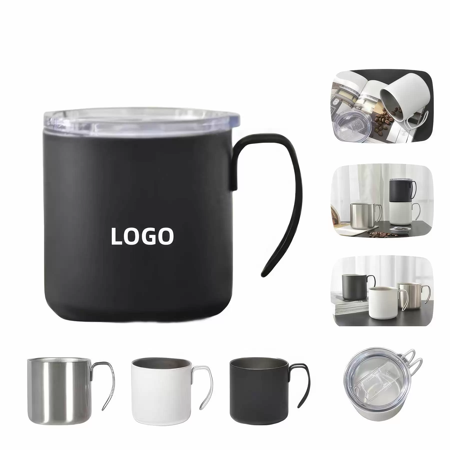 Custom Stainless Steel Camp Coffee Mug with Handle