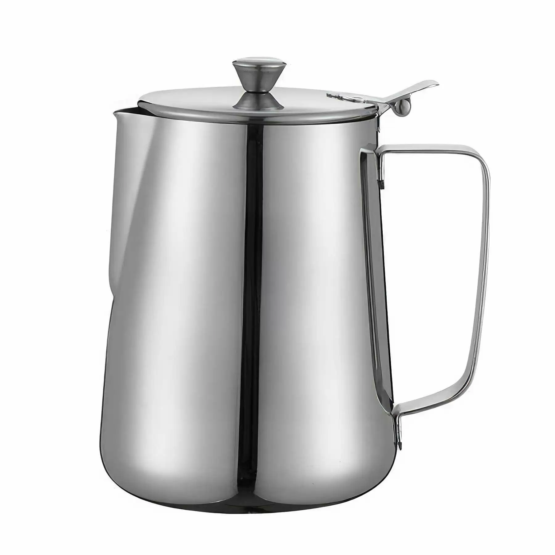 304 Stainless Steel Milk Frothing Cup with Lid: 11.83 oz - Image 2