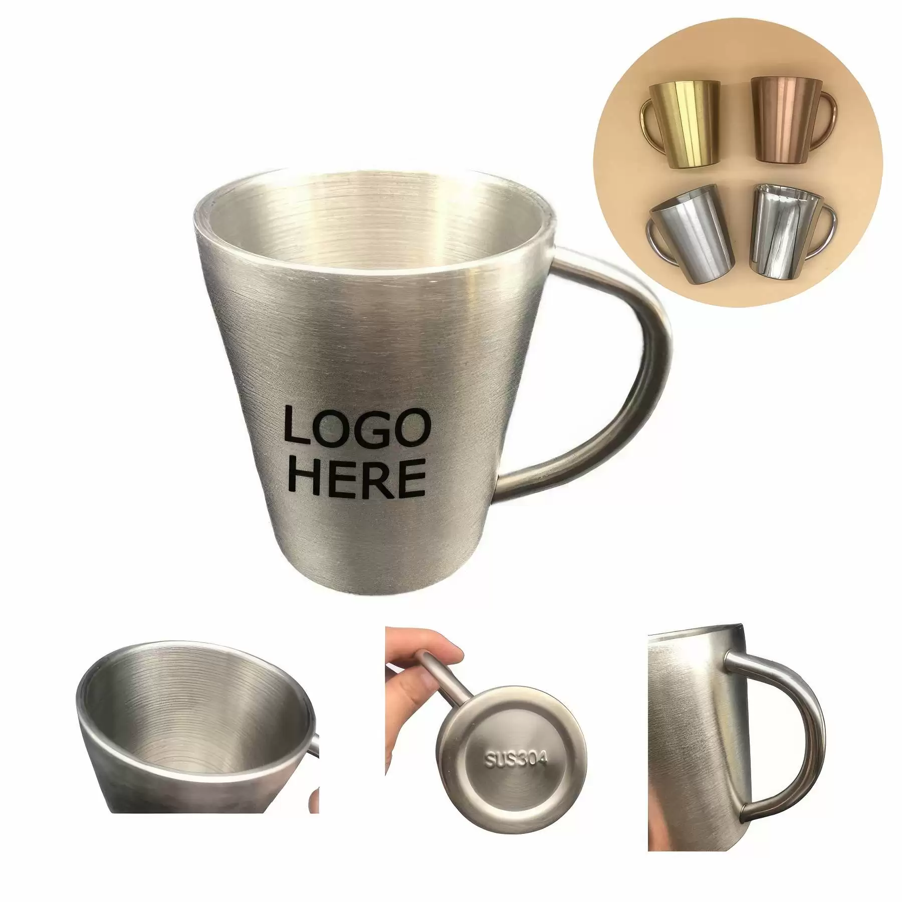 304 Stainless Steel Beer Cup with Handle
