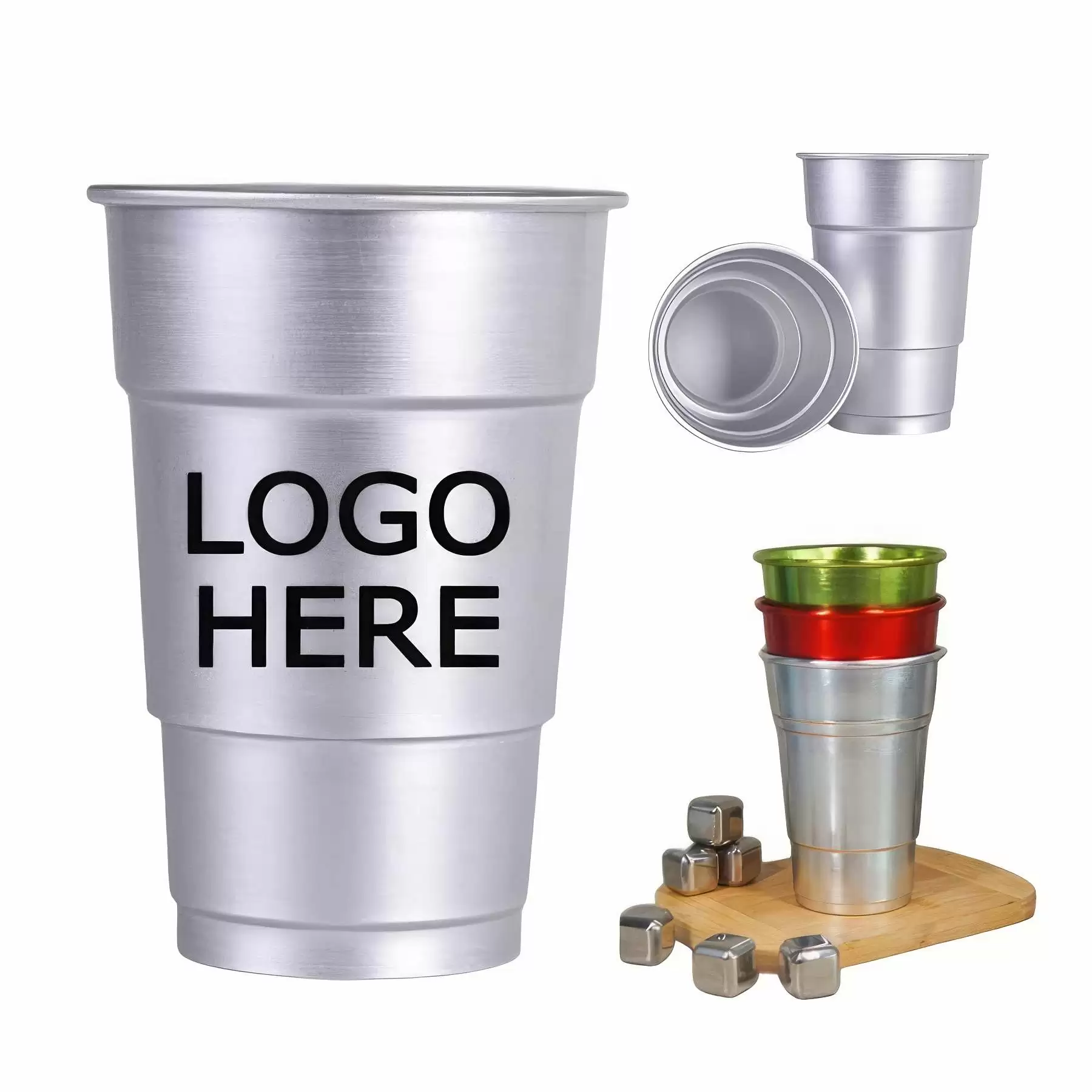 Custom 16 Ounce Stainless Steel Pint Wine Cups