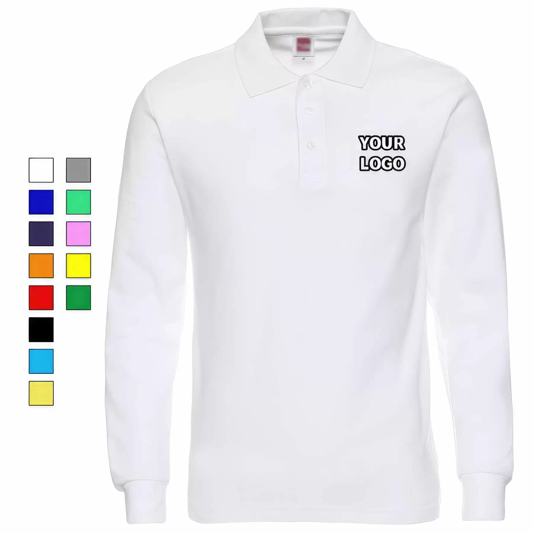 Men's Long Sleeve Cotton Polo Shirts