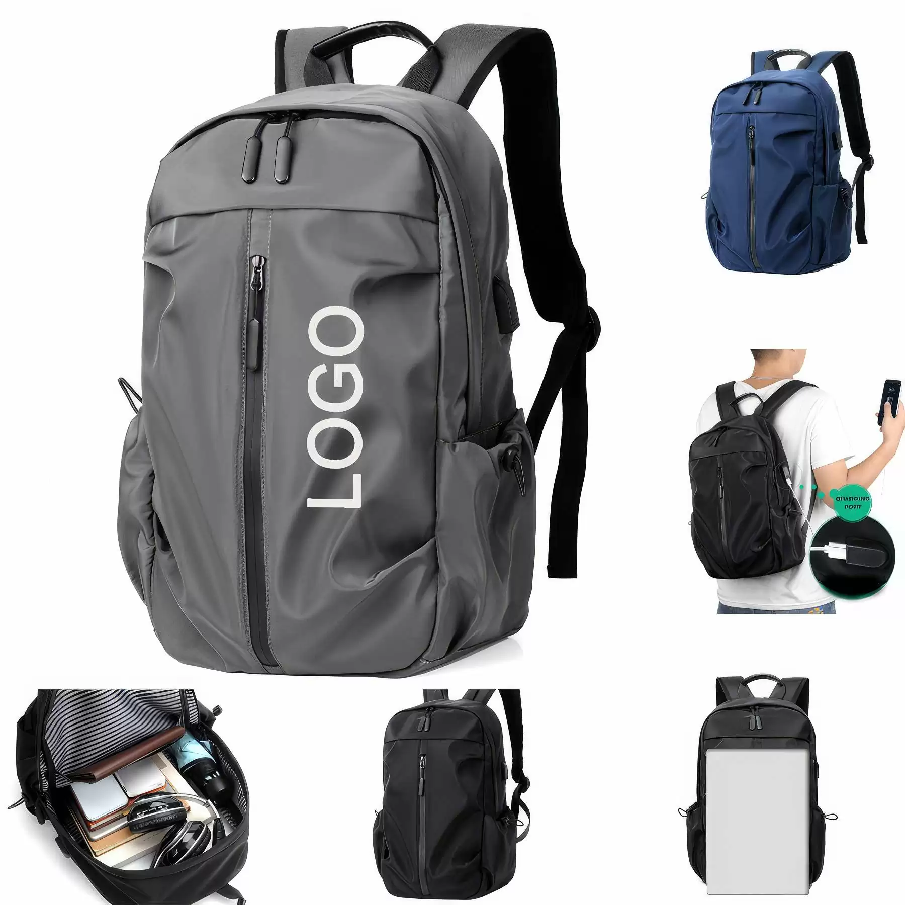 Multi-Function Backpack For Men With Charging Port