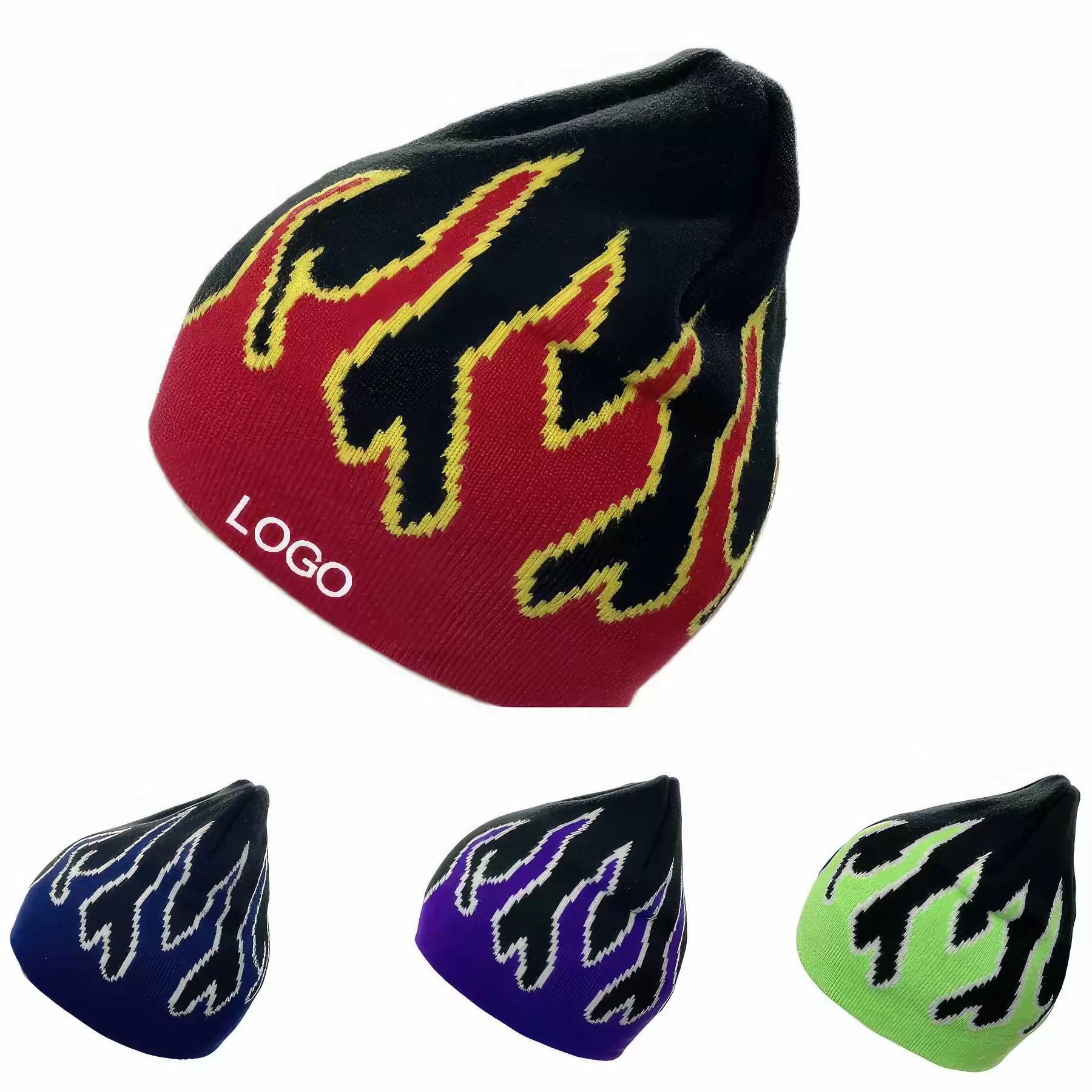 Knit Cotton Fire Flame Warm Stylish Soft Ski Hat