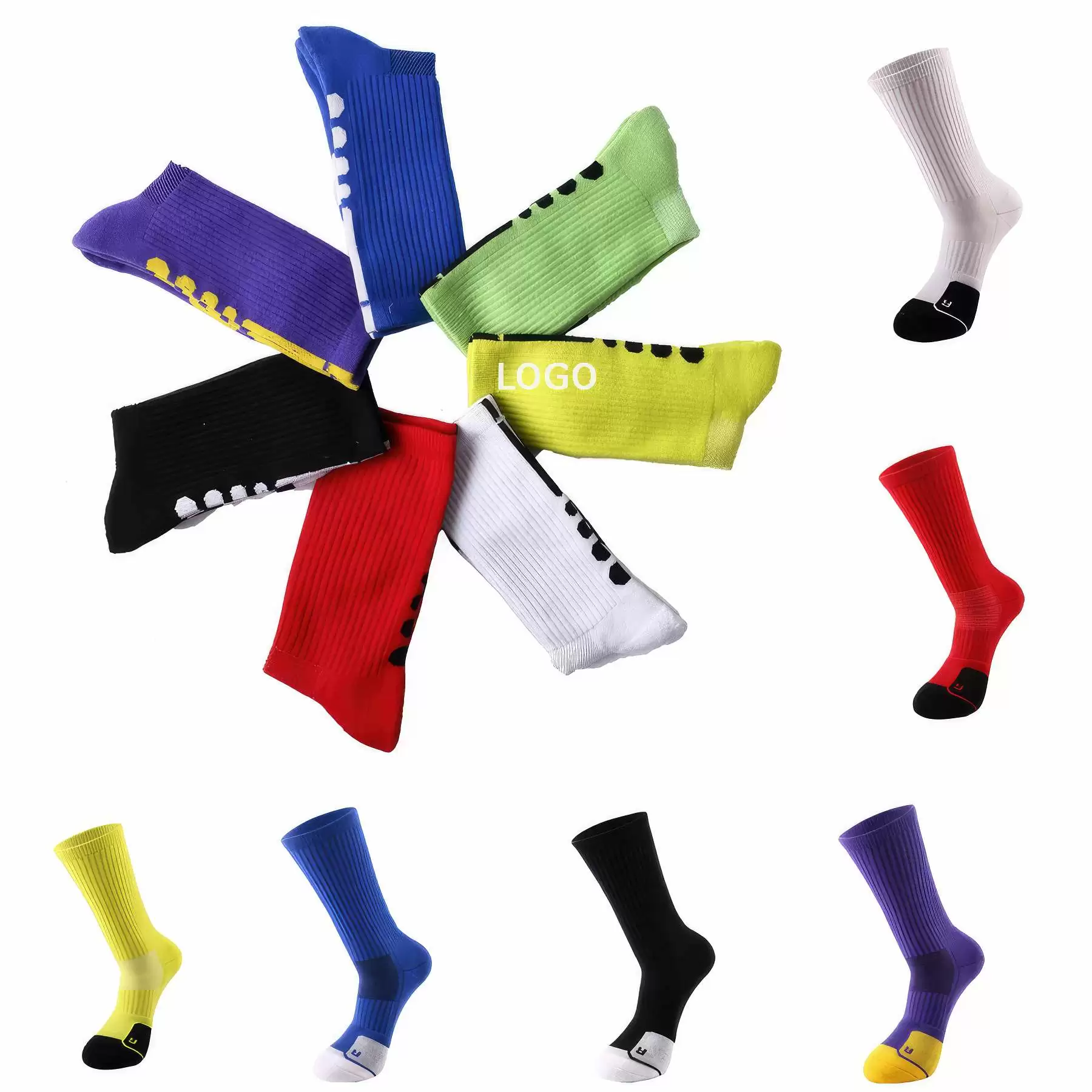 Athletic Arch Compression Cushioned Crew Socks