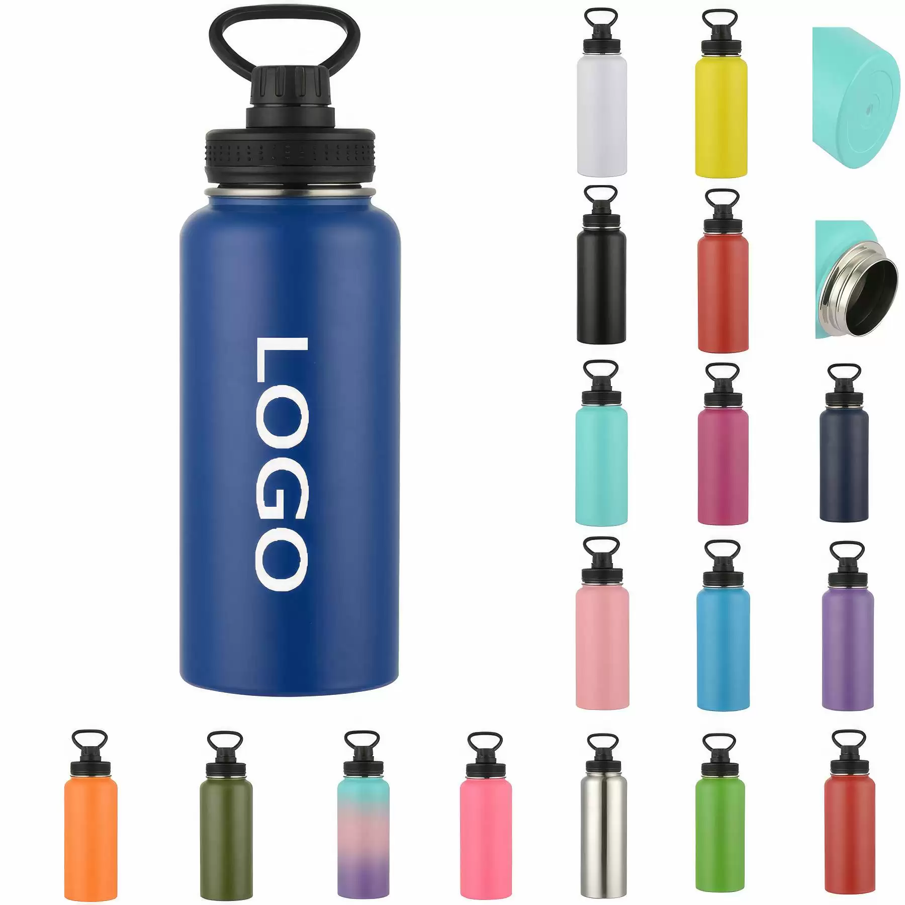 18oz Water Bottle With Handle Lid