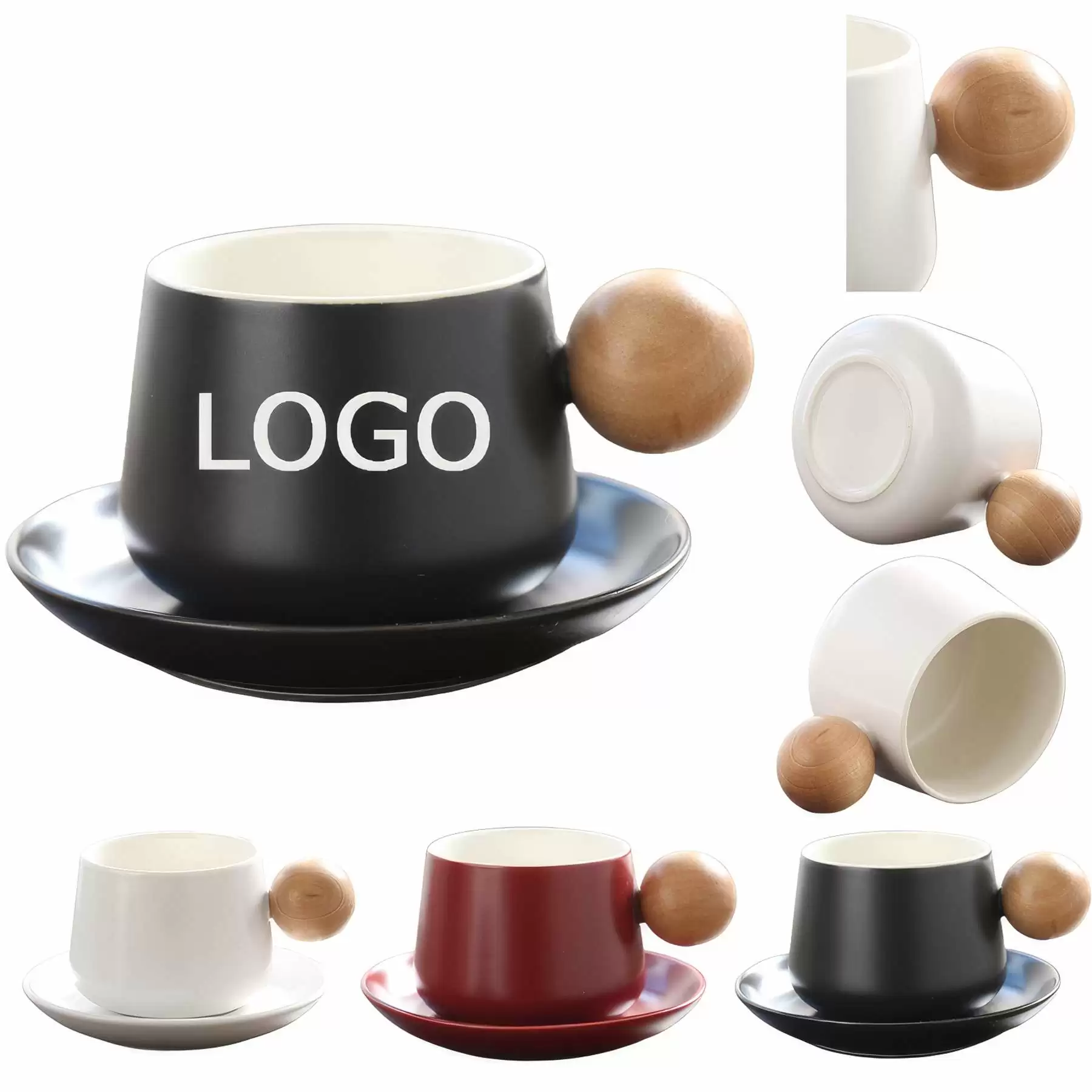 Ceramic Coffee Mug Saucer Set