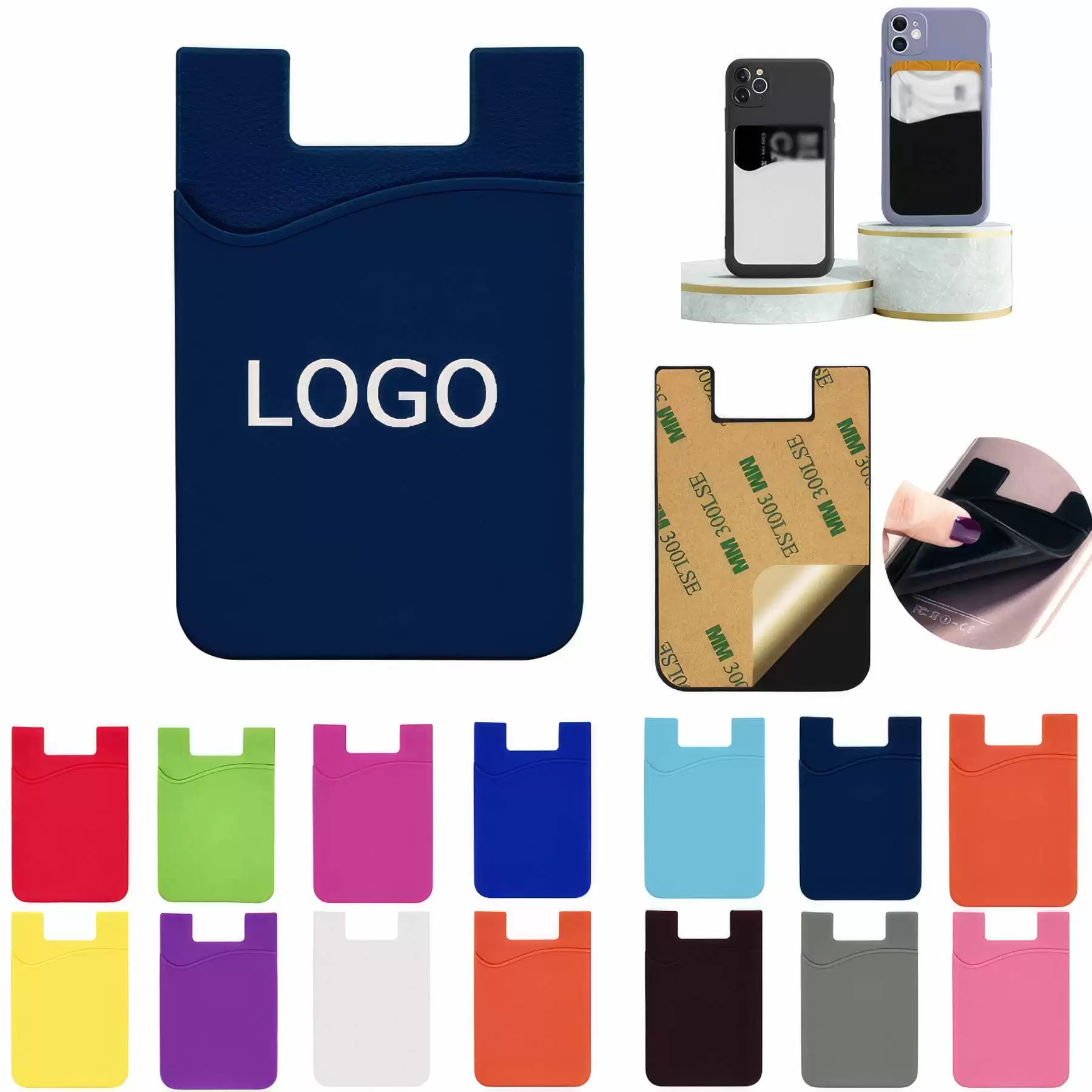 Phone Holder Personalized Credit Silicone Card Wallet