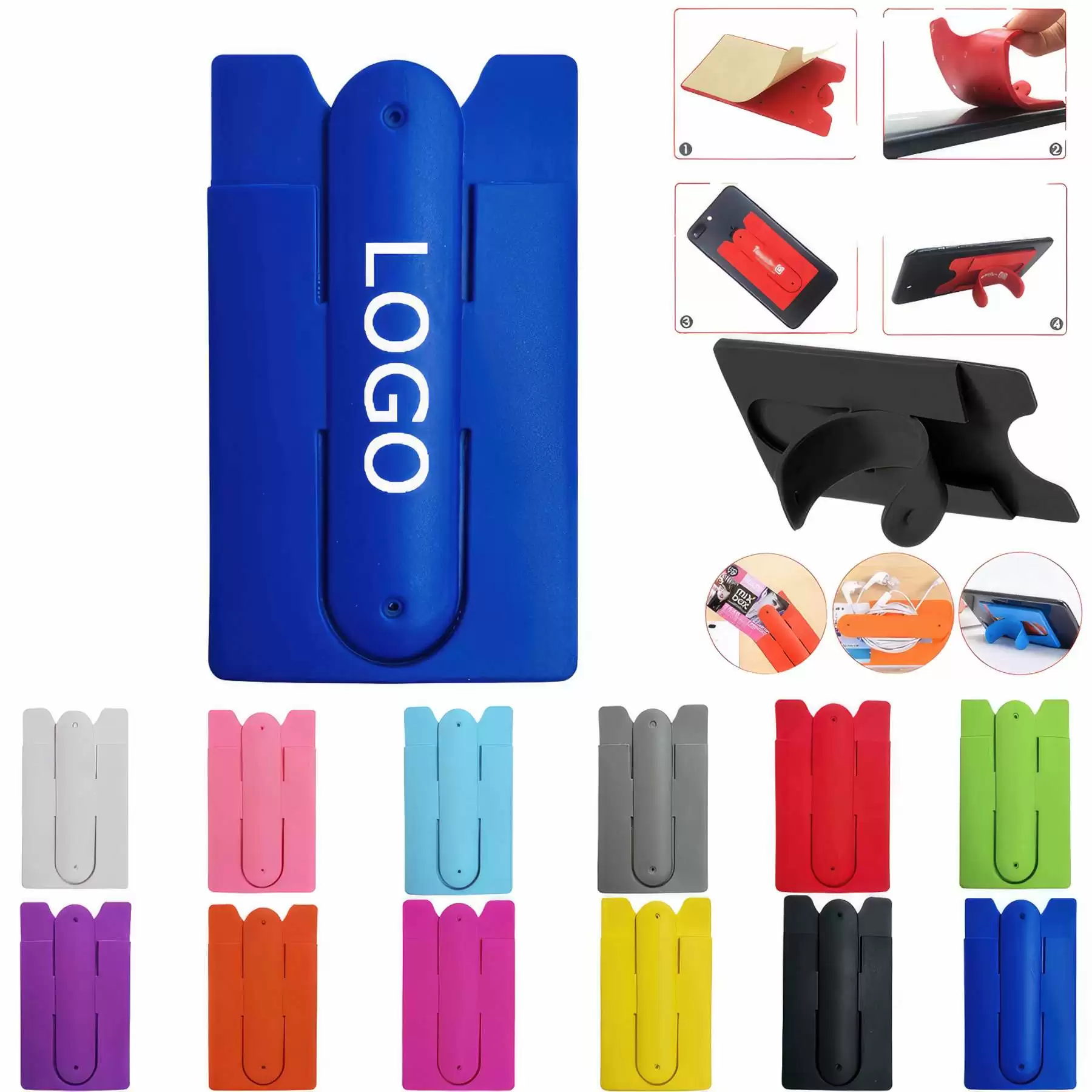 Silicone Phone Card Holder Desktop Lazy Stand