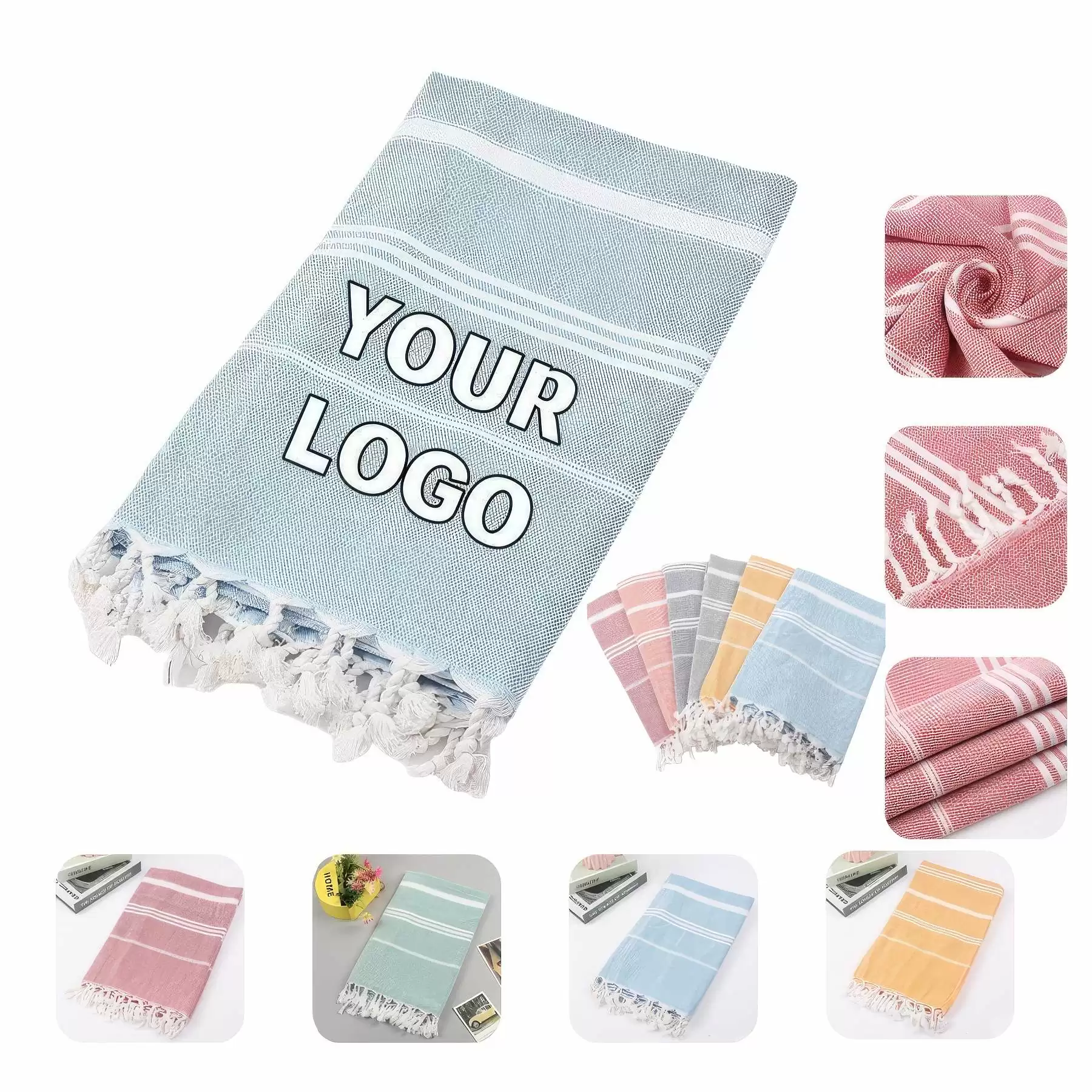 Turkish Jacquard Beach Towel - 39.37'' x 70.87''