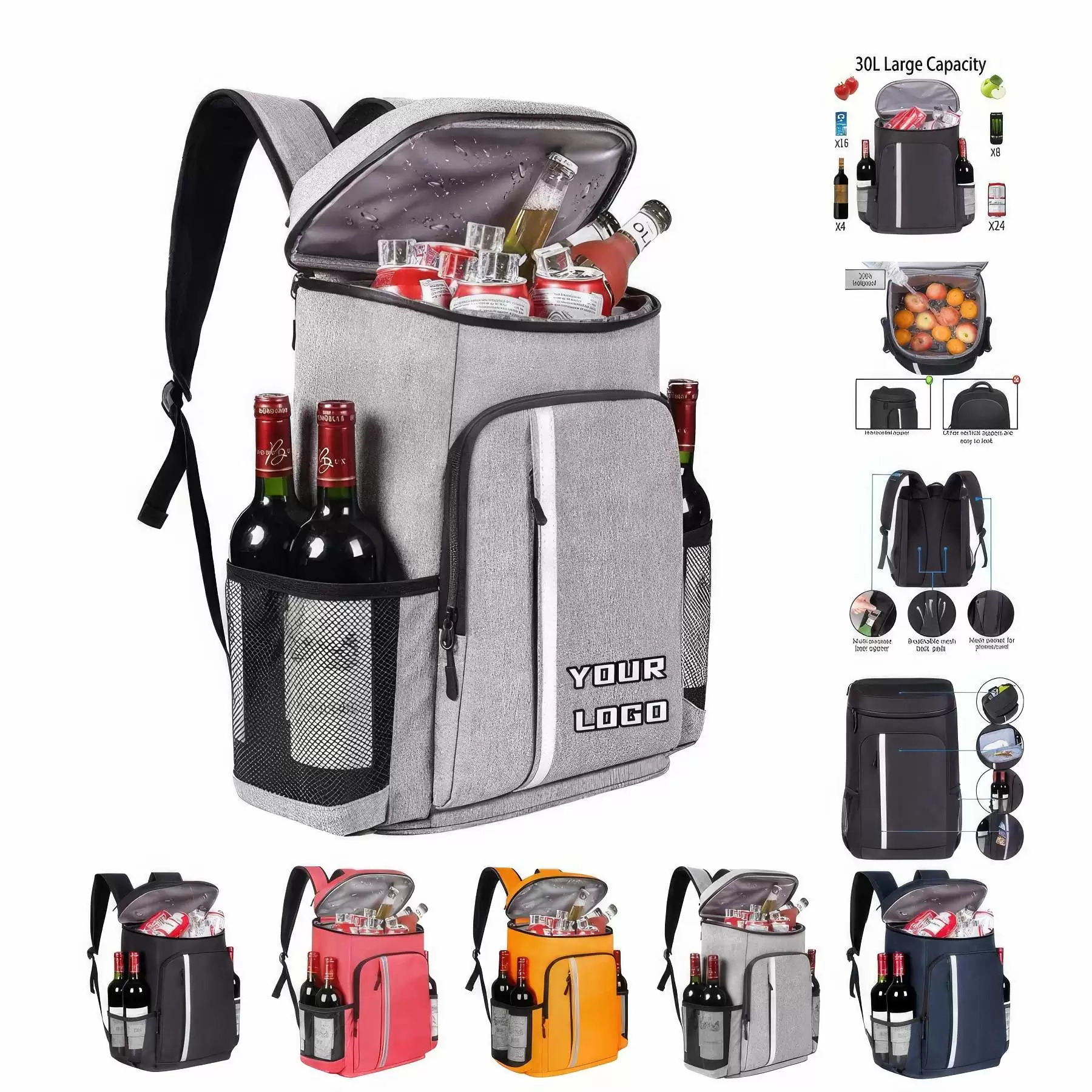 30L Insulated Backpack Cooler Bag