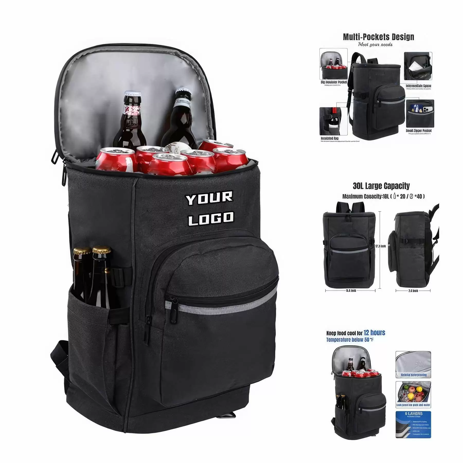 30L Insulated Picnic Backpack Cooler Bag