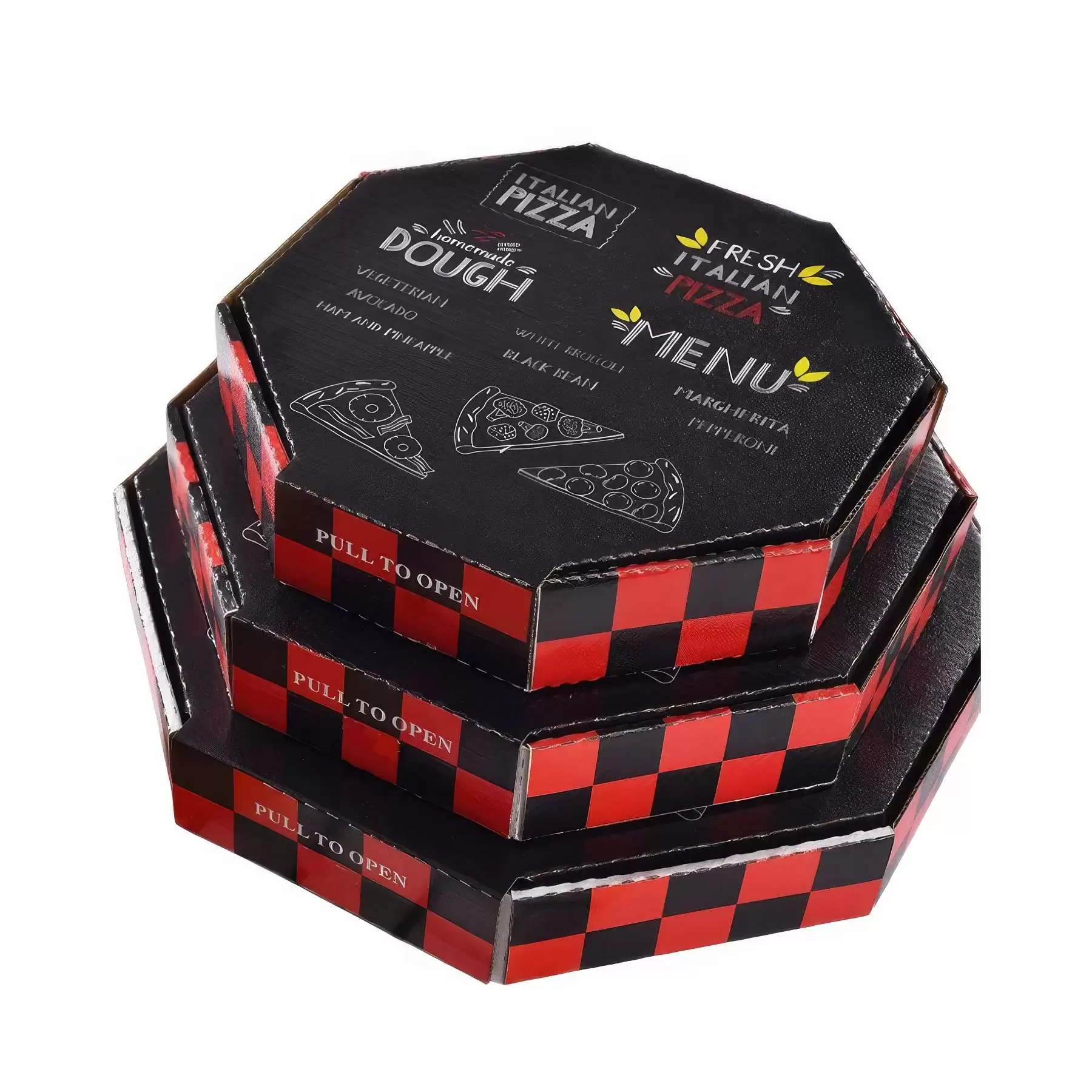 Custom Black Octagonal Pizza Box - Image 2
