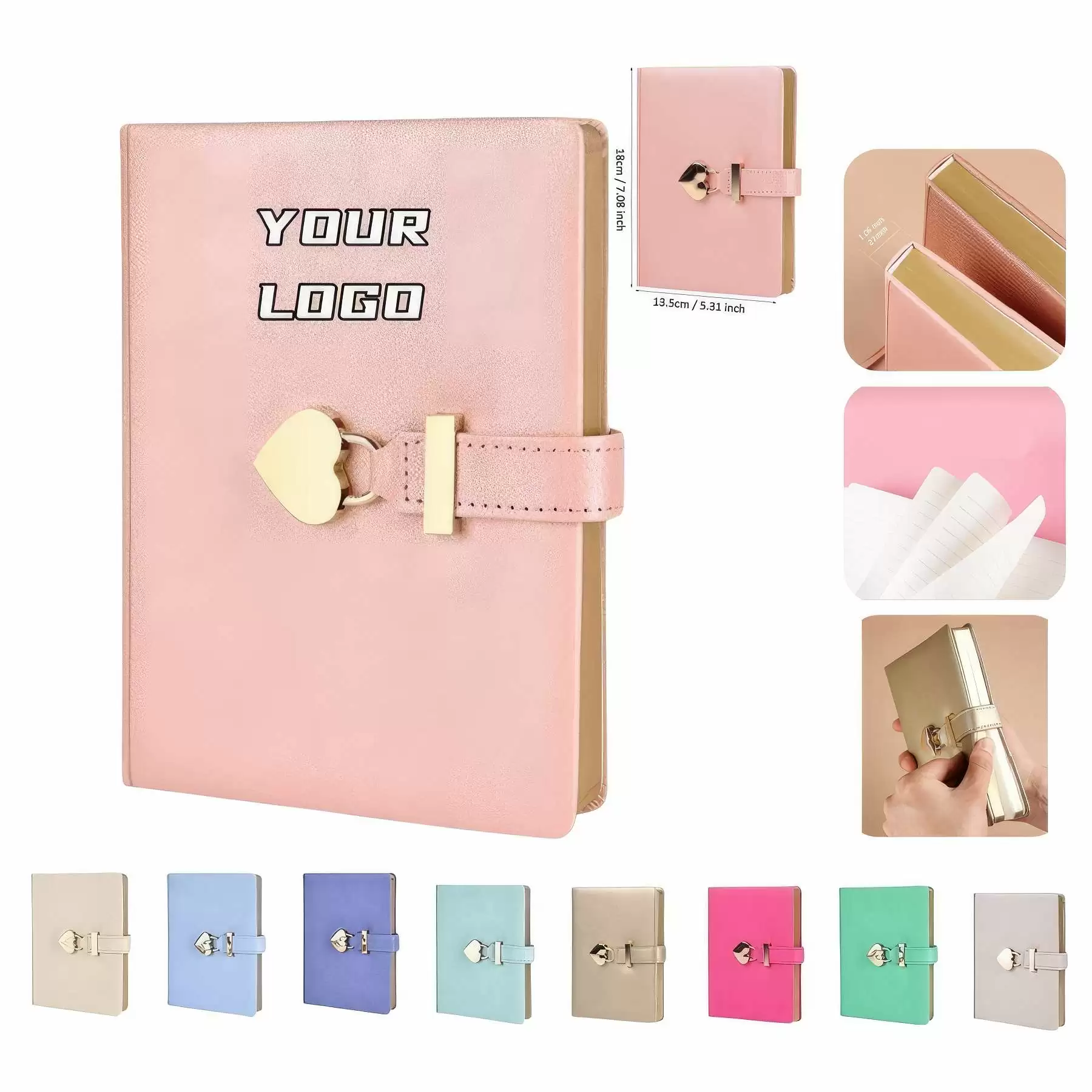 PU Leather Thickened B6 Notebook with Lock