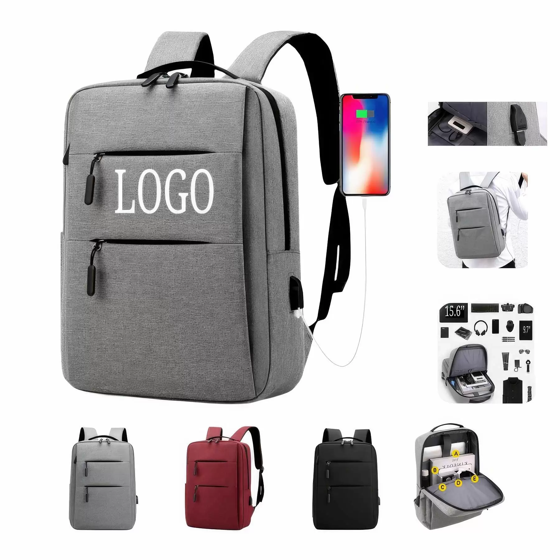 Laptop Backpacks with USB  External Charging Port