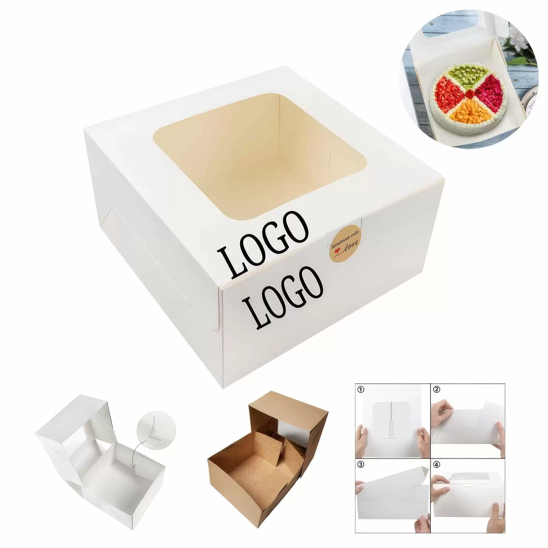 Donut Box Wave Window Macaron Packaging Carton