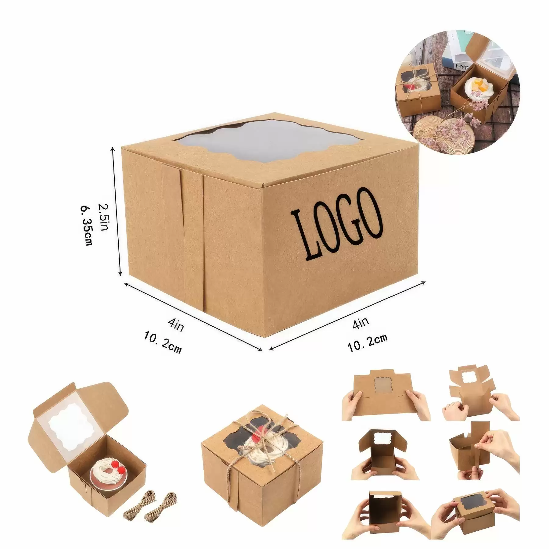 Wave Window Macaron Cake Packaging Carton