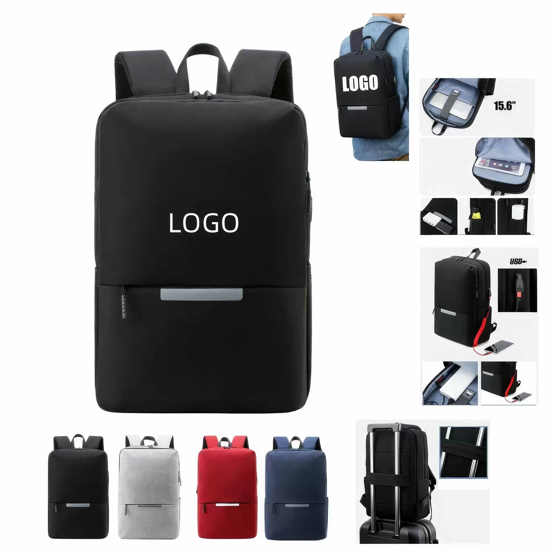 Customized Men's  Backpacks  with USB Charging Port