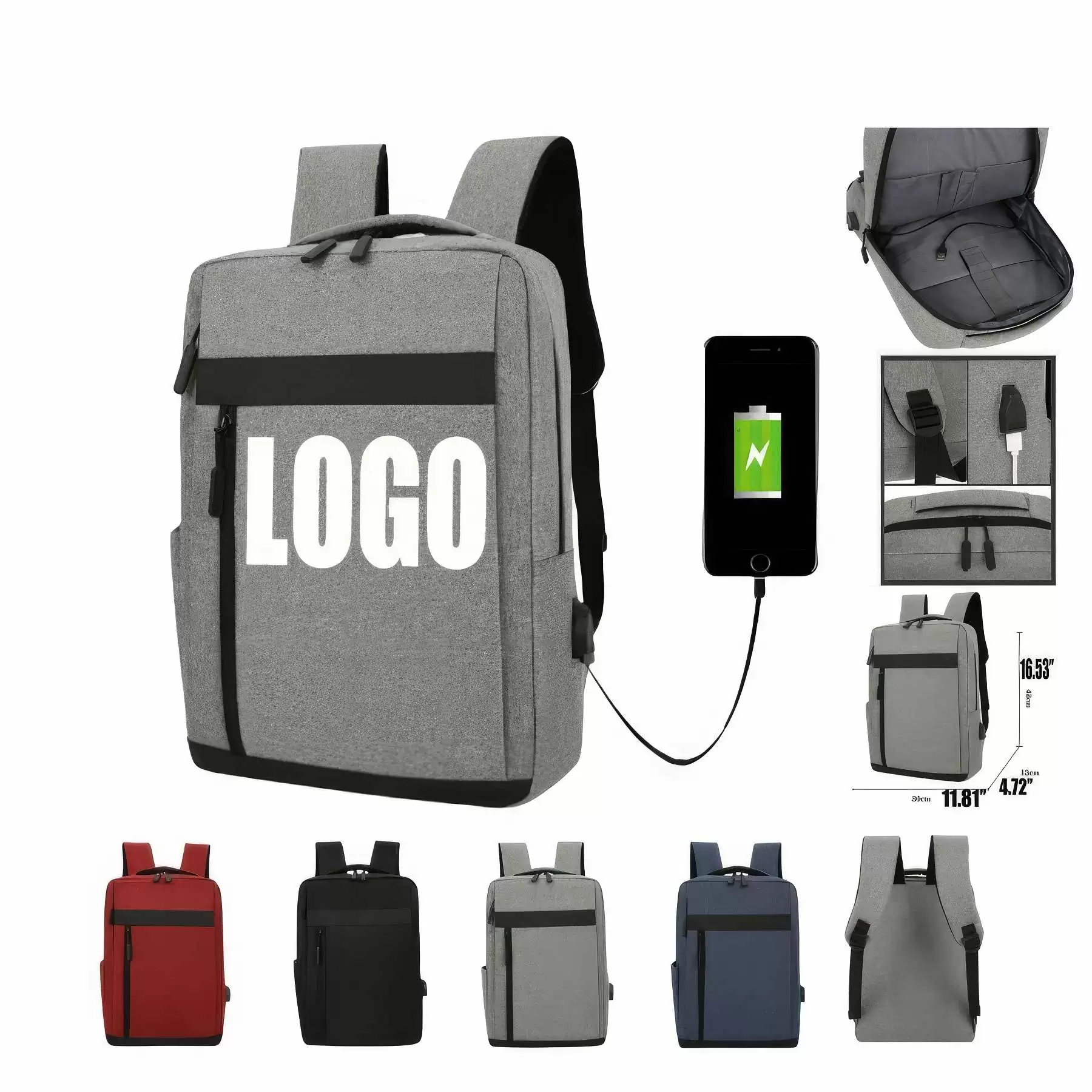 Customized Multifunctional Fashion  Backpacks with USB Port