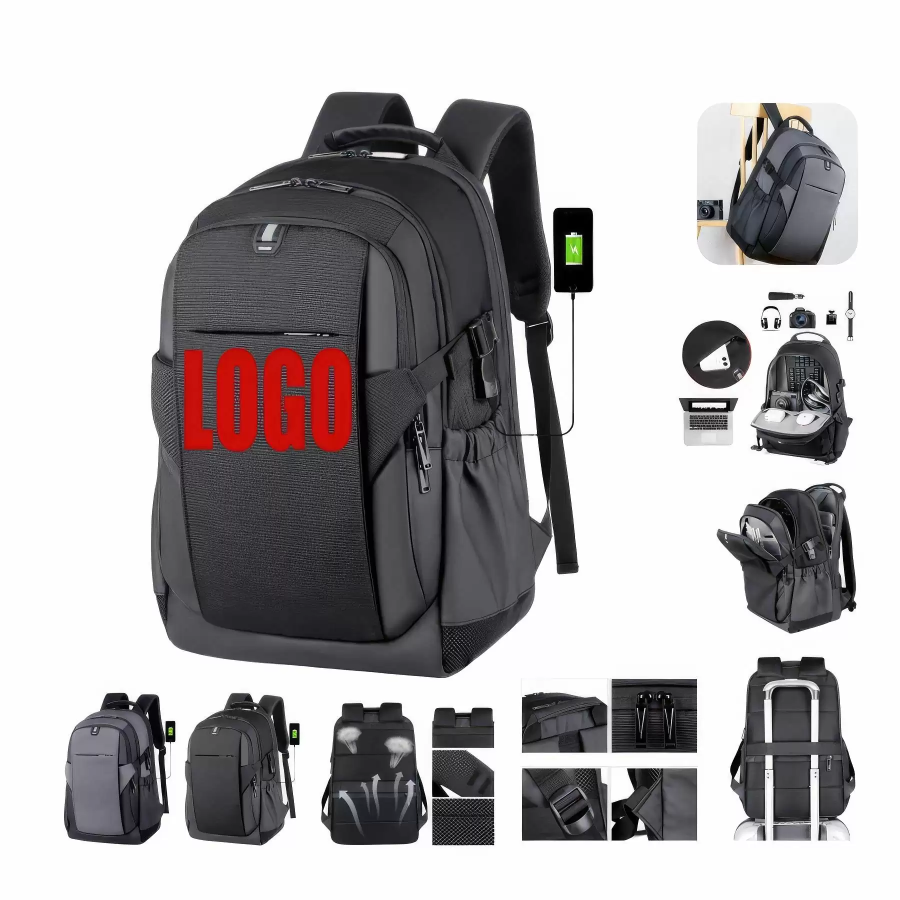 Trendy Multipurpose Outdoor Travel Backpacks with USB Port