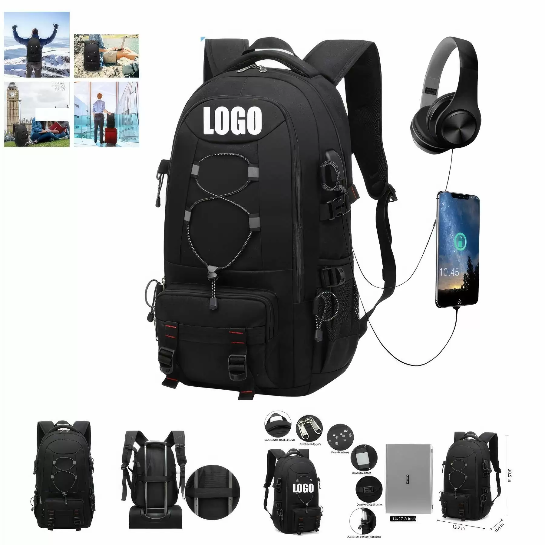 Large capacity  Laptop Backpacks with USB Charging Port