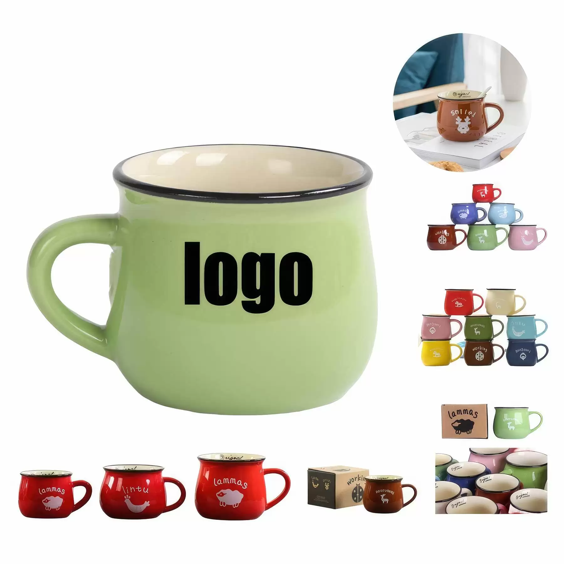 5-11oz Ceramic  Custom Creative Mug 8 oz