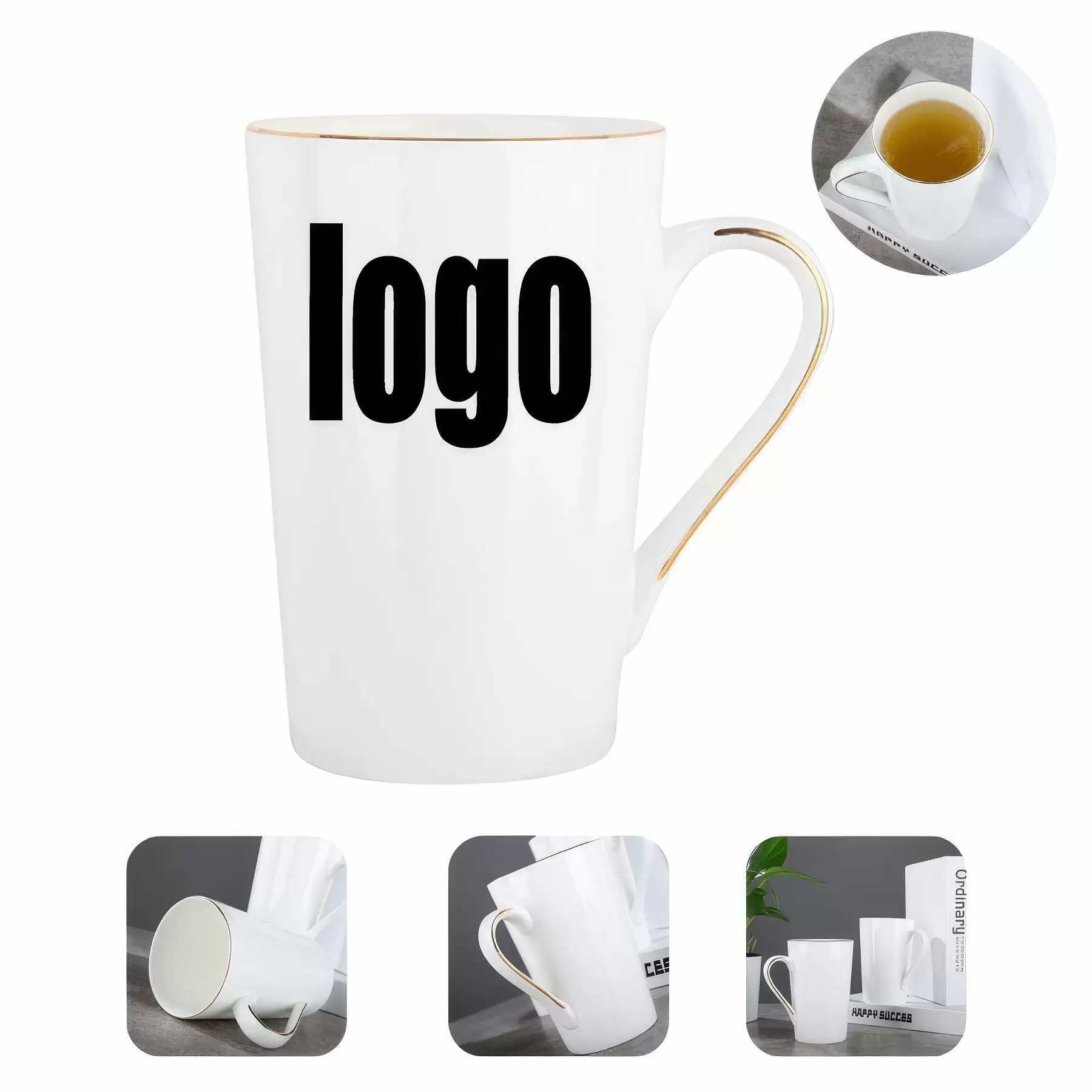 Creative Gold Line Couple Ceramic Bone China Mug