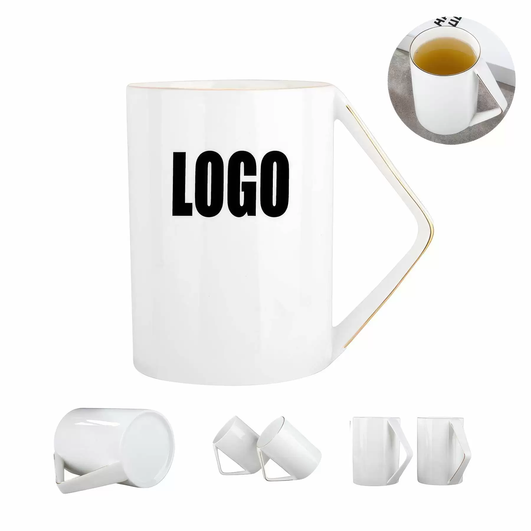 Creative Ceramic Couple Upside Down Bone China Mug