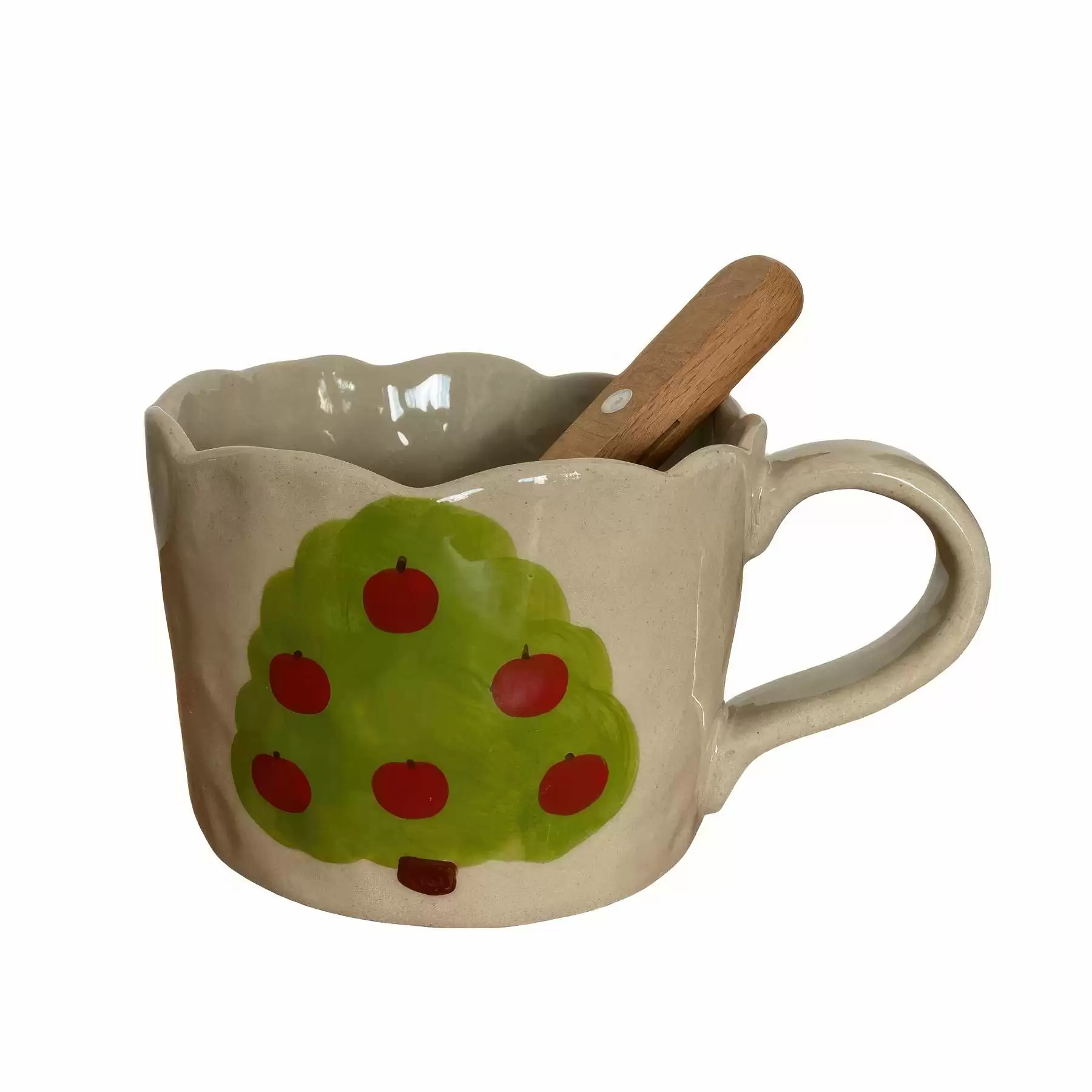 Retro small tree rough pottery coffee cup Christmas gift mug - Image 2