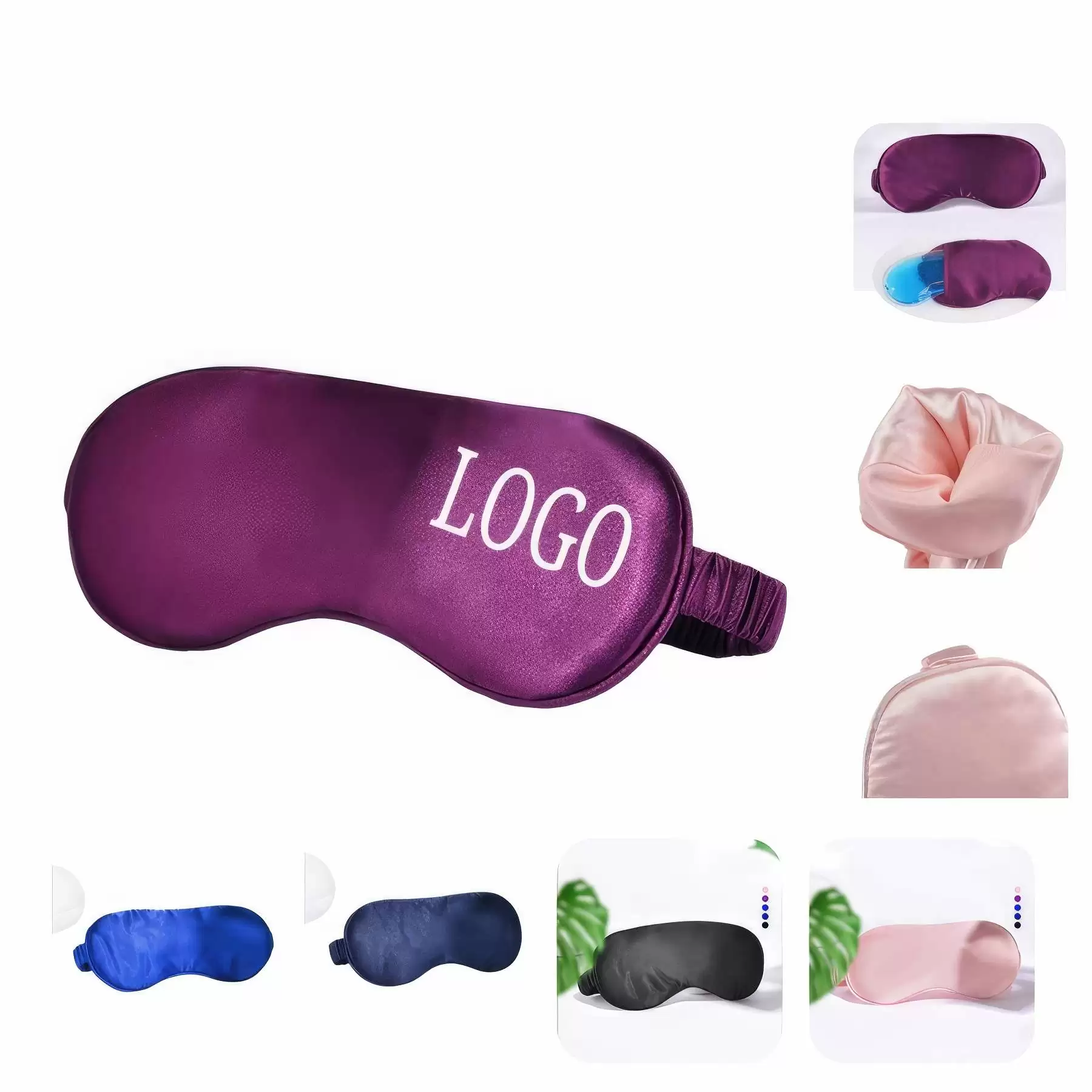 Faux Silk Can Take Ice Pack Elastic Band Nap Sleep Eye Masks