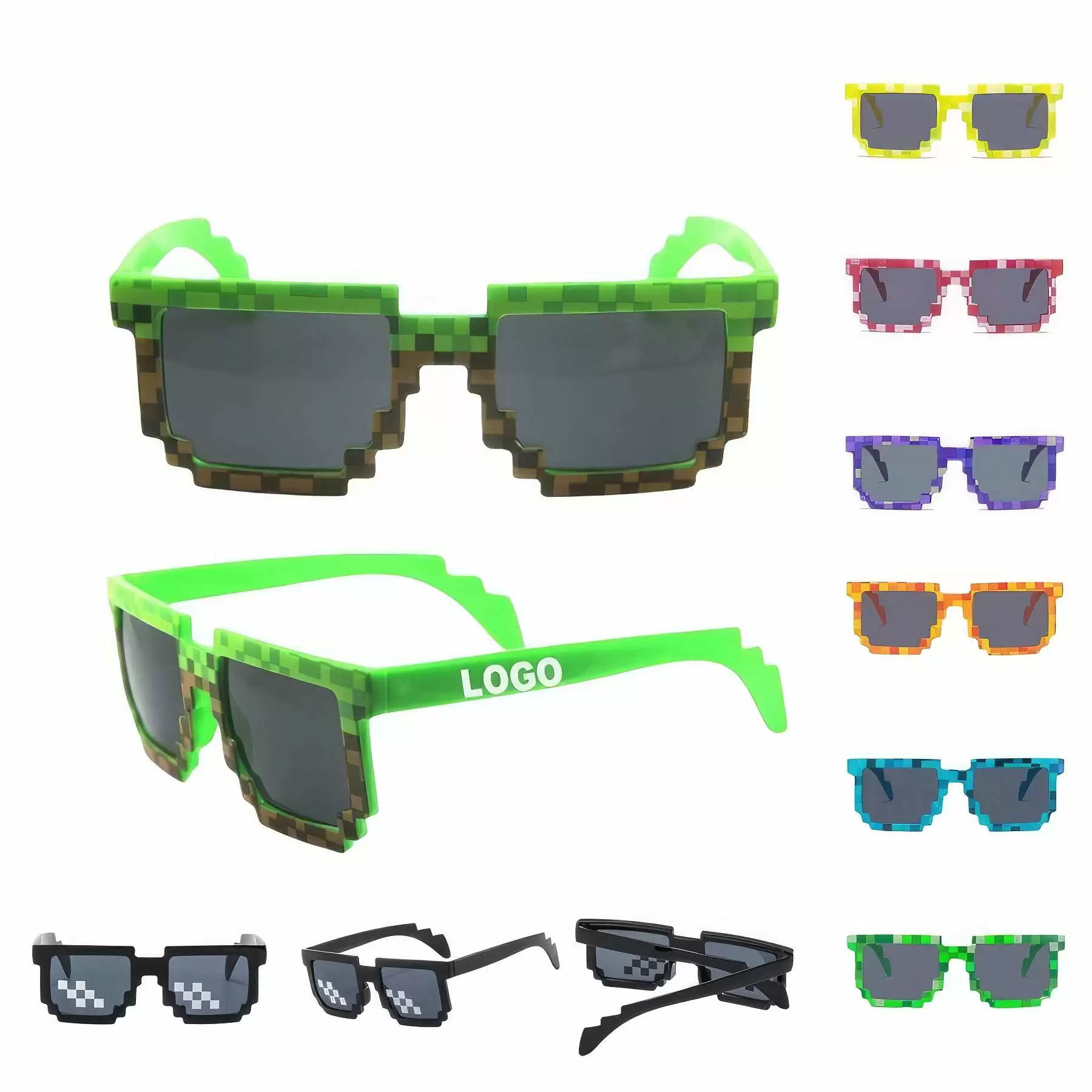 Custom Multicolor Mosaic Party Sunglasses