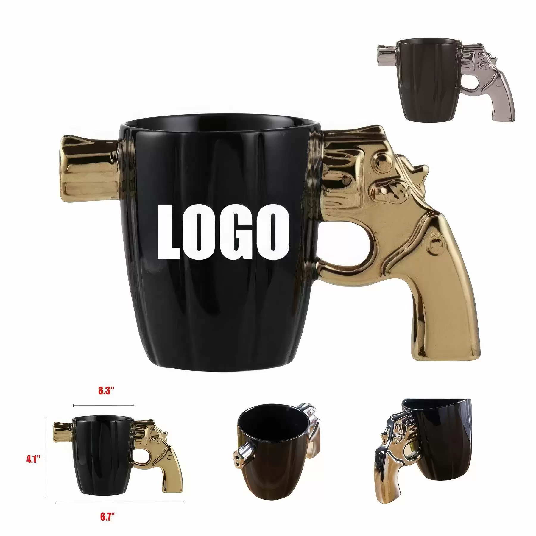 Custom 12 oz Creative pistol mugs