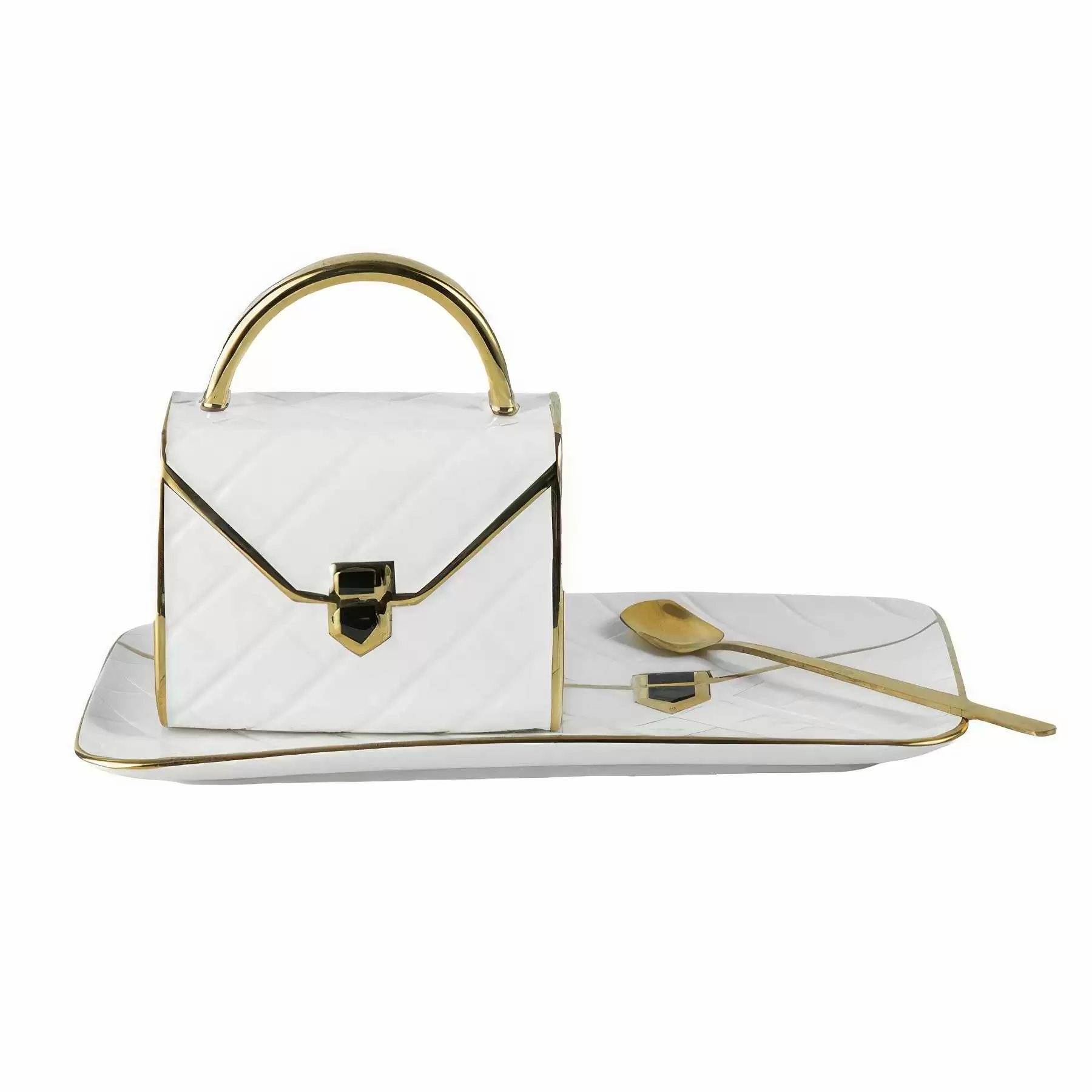 Custom Handbag-Shaped Creative Ceramic Mug With Saucer - Image 2