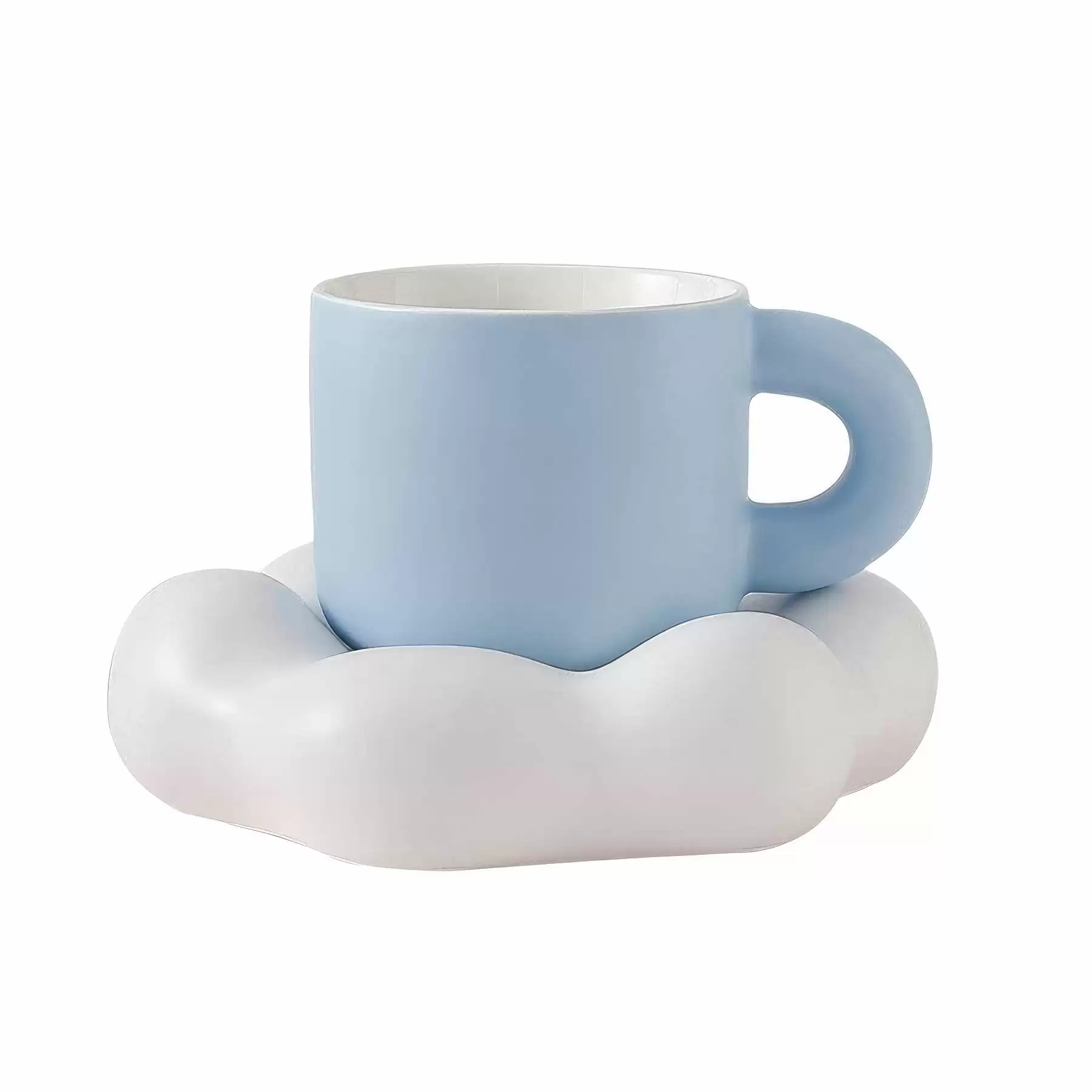 Custom Creative Cute Fat Handle Cup with Saucer - Image 2