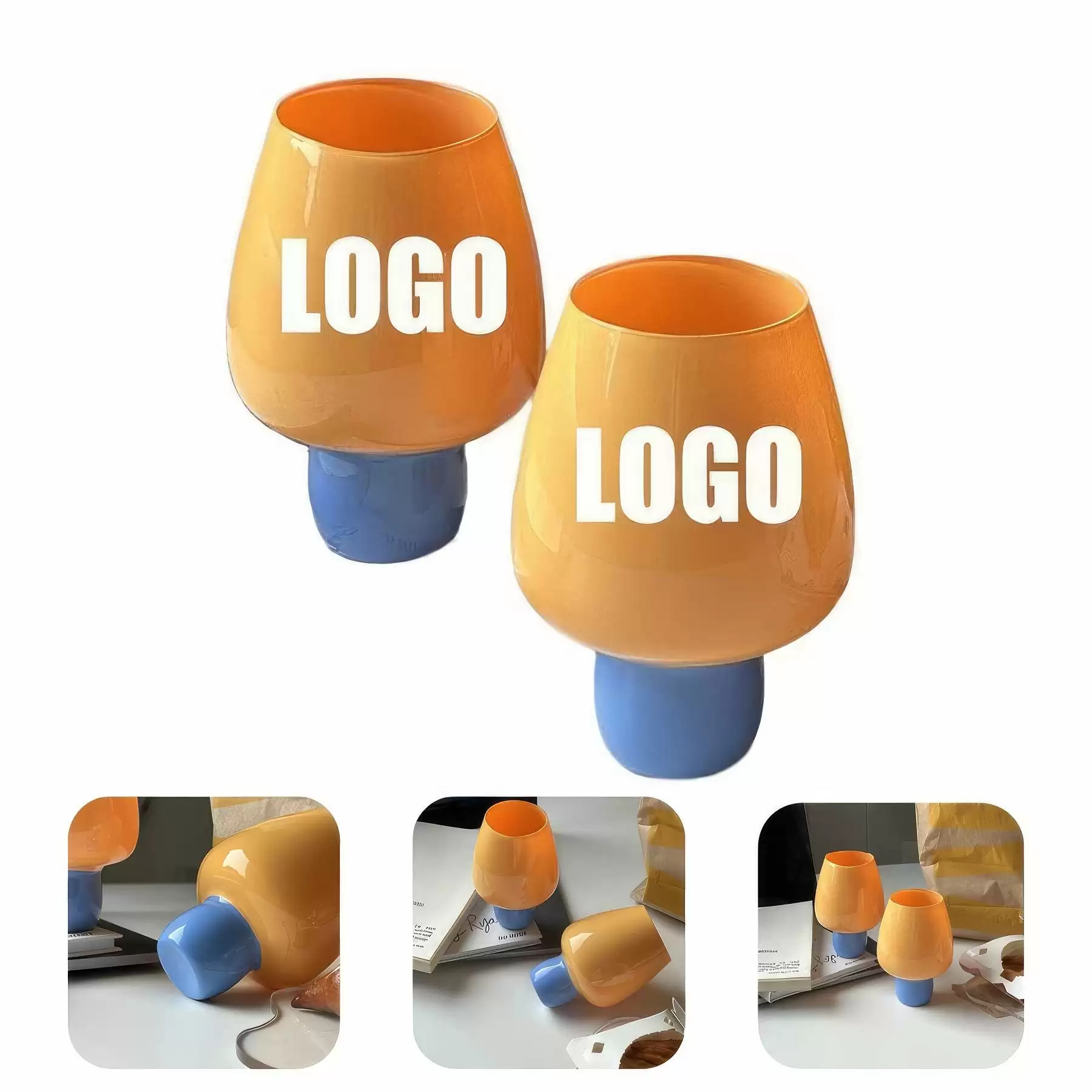 290ml 9.8oz Glass Mushroom Goblet Wine Cocktail Cup