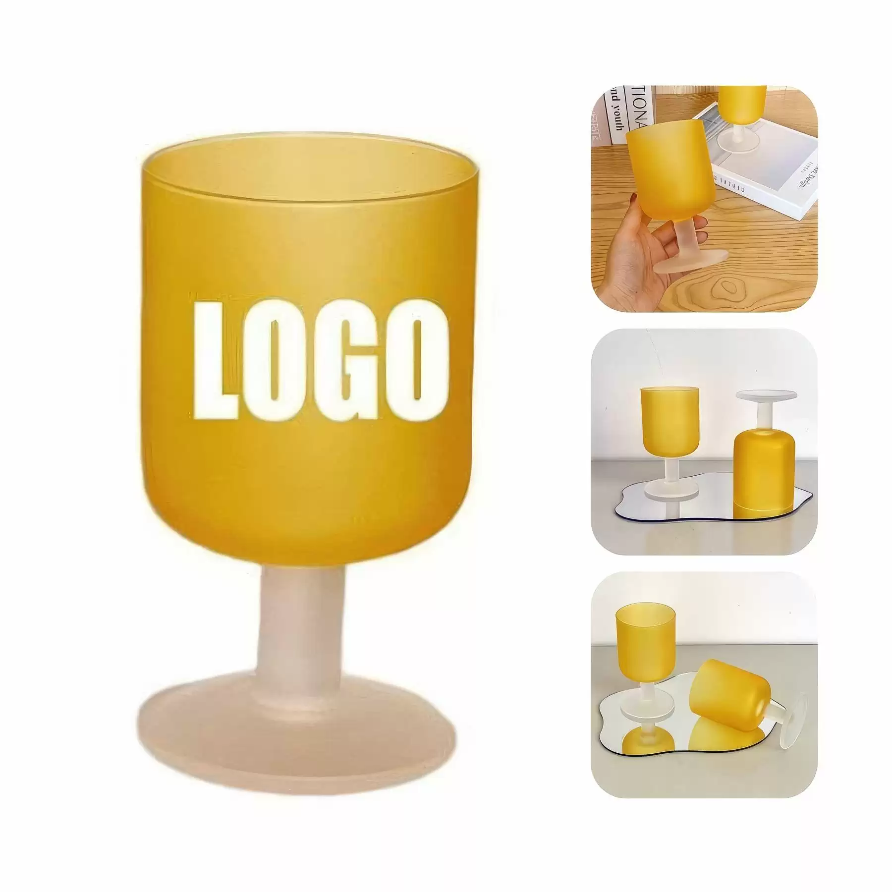 300ml 10oz Frosted Glass Goblet Wine Cocktail Cup