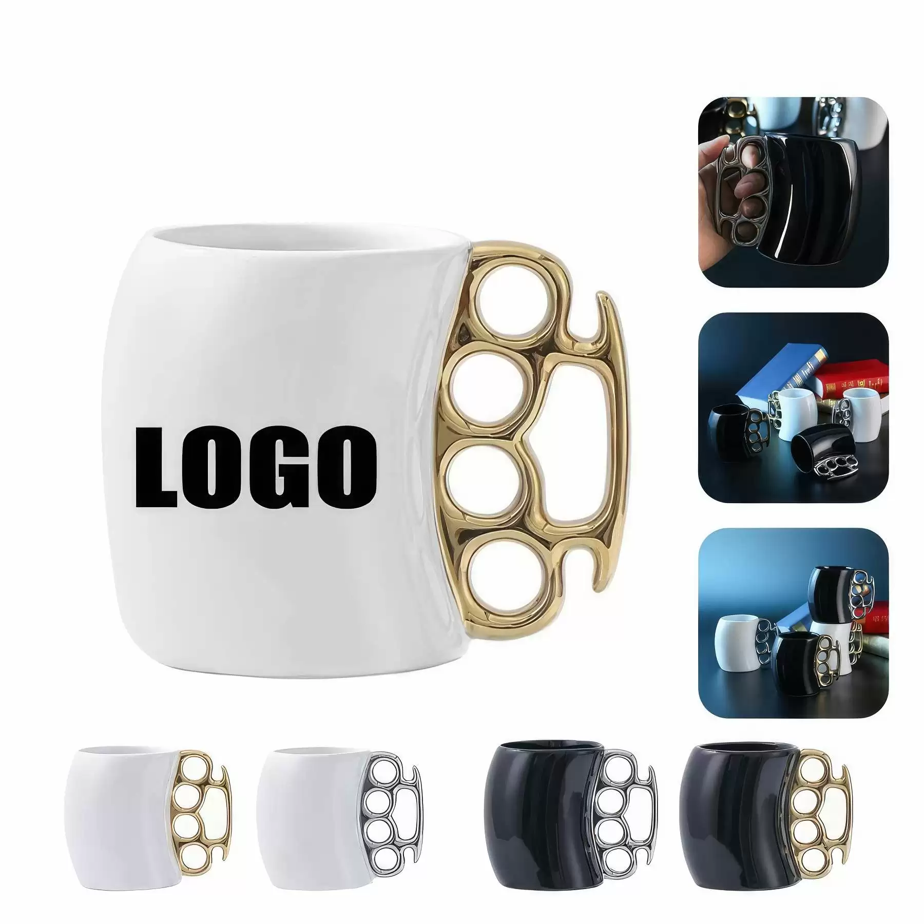 400ml 13.5oz Ceramic Finger Ring Coffee Mug Gift Cup