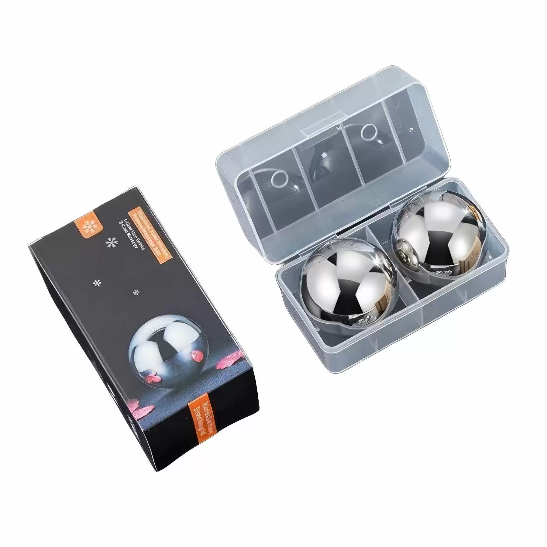 Custom Large 304 Stainless Steel Ice Ball 2-Pcs Set - Image 2